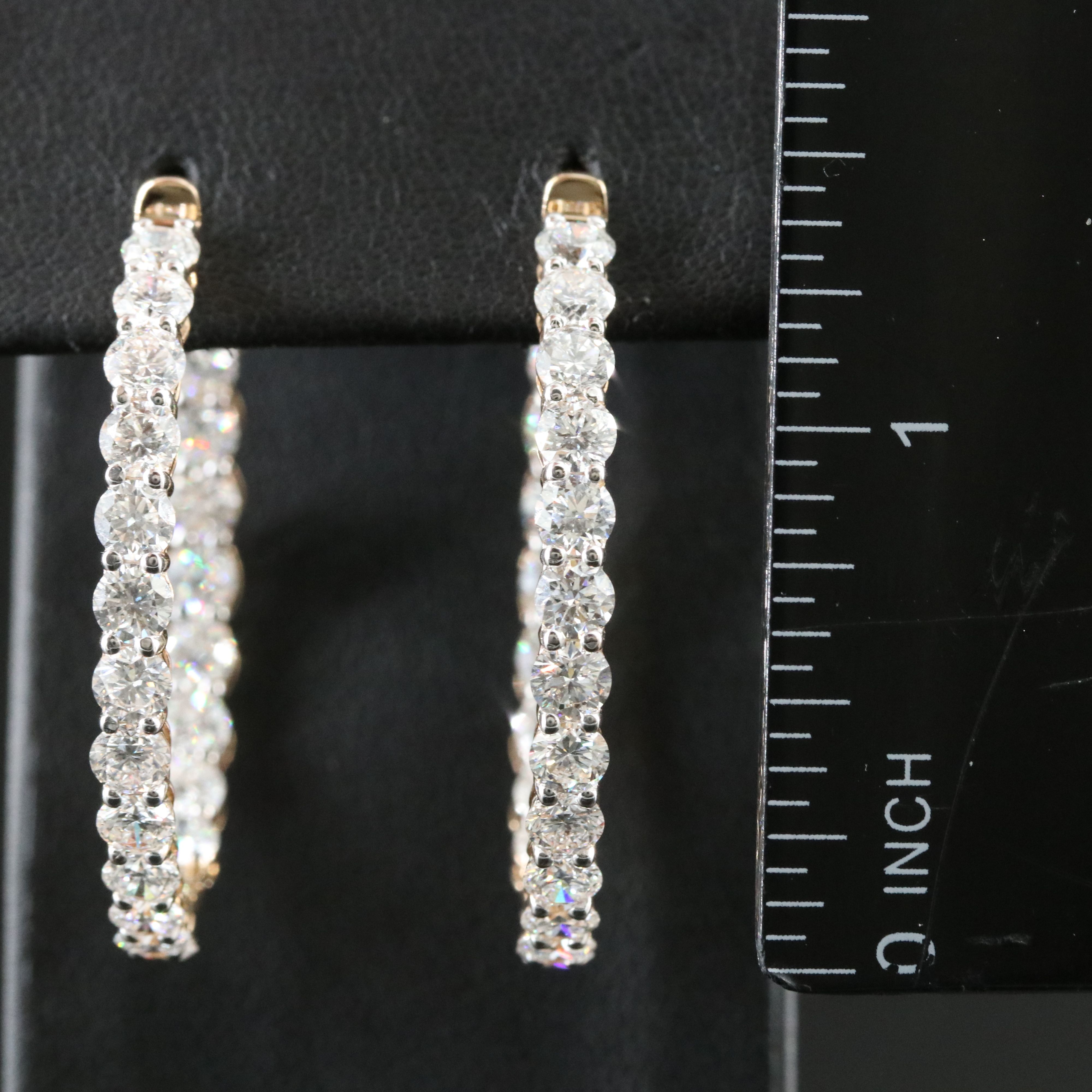 Loose 9.86 CTW Lab Grown Diamond Inside Out Hoop Earrings