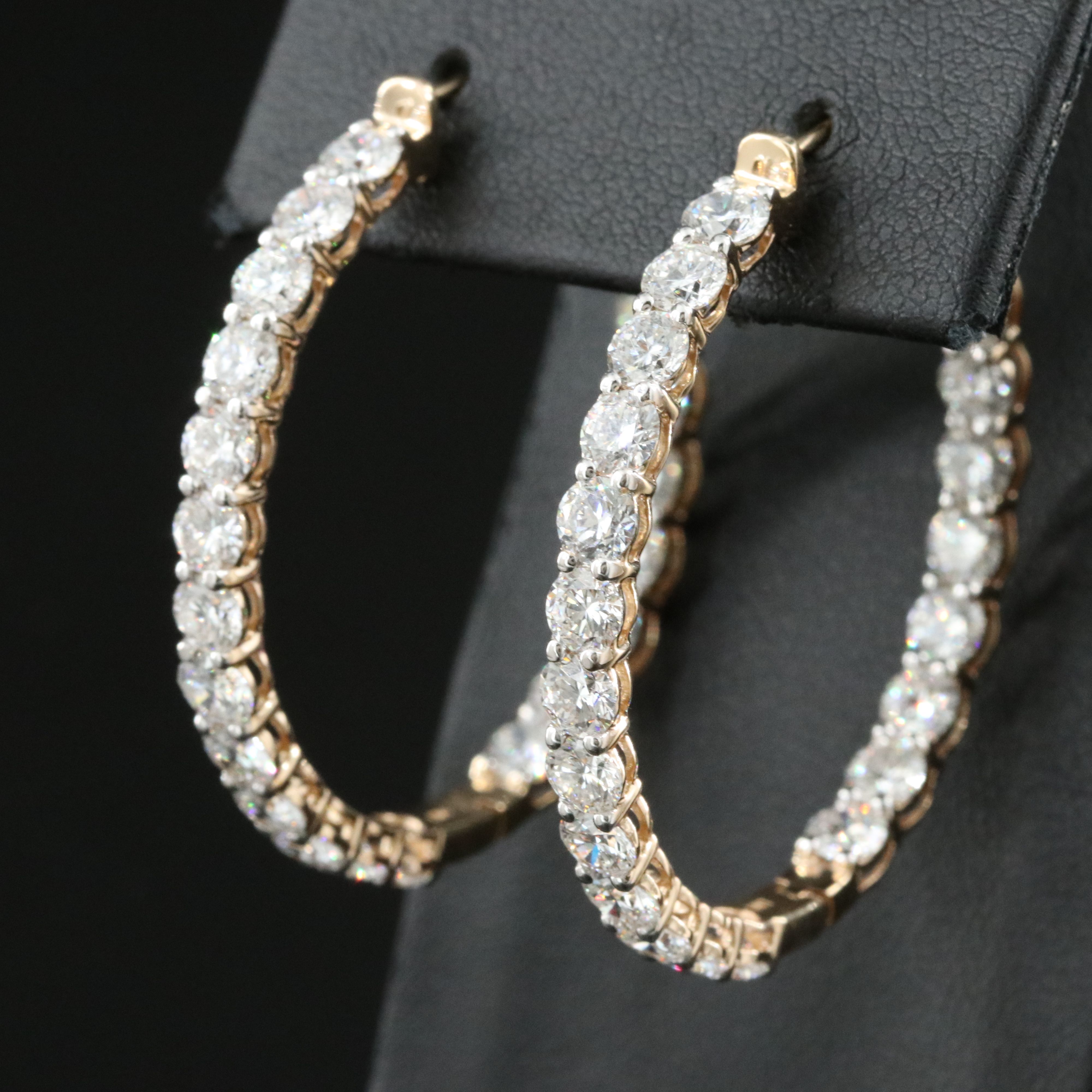 Loose 9.86 CTW Lab Grown Diamond Inside Out Hoop Earrings