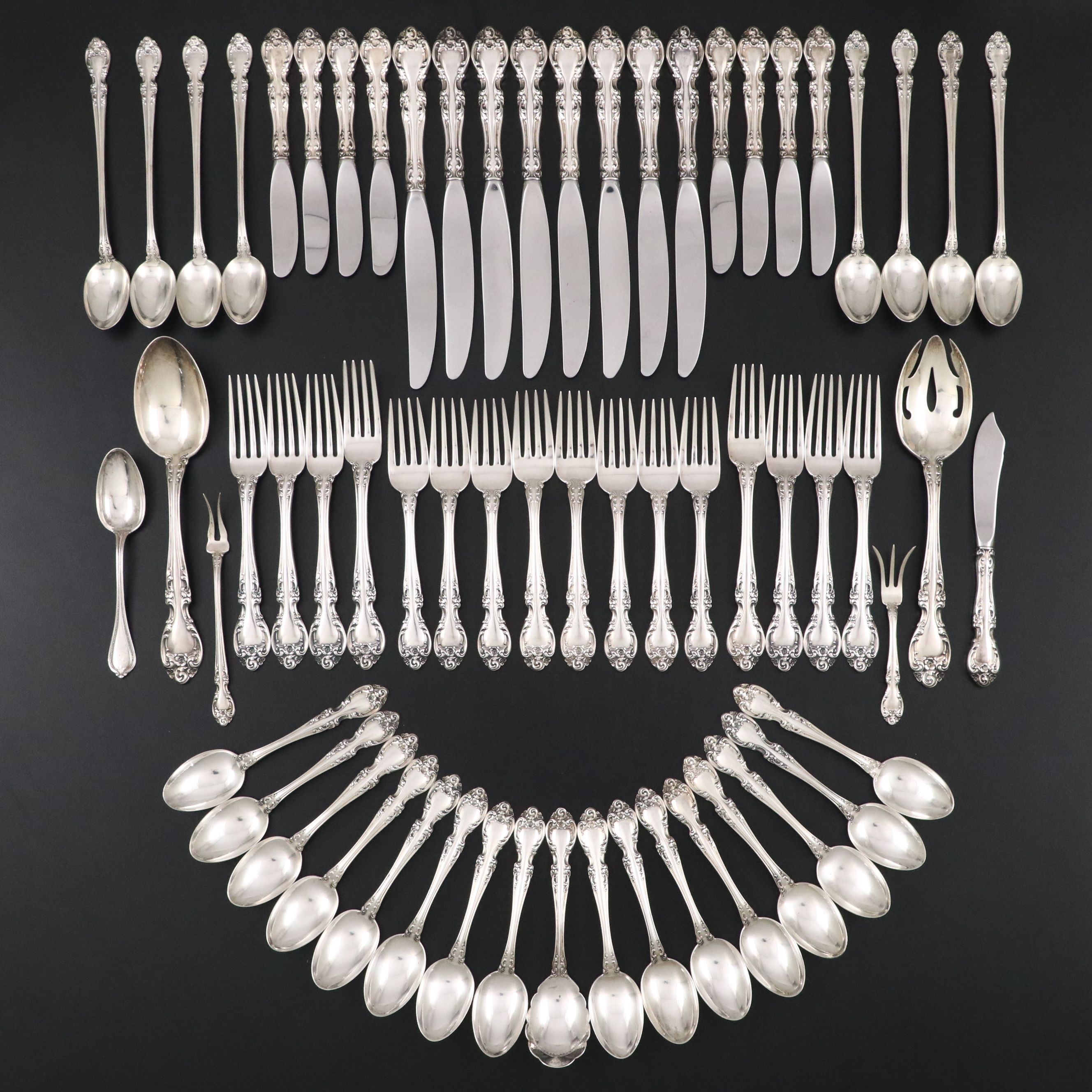 Gorham "Melrose" with Other Sterling Silver Flatware and Serving Utensils