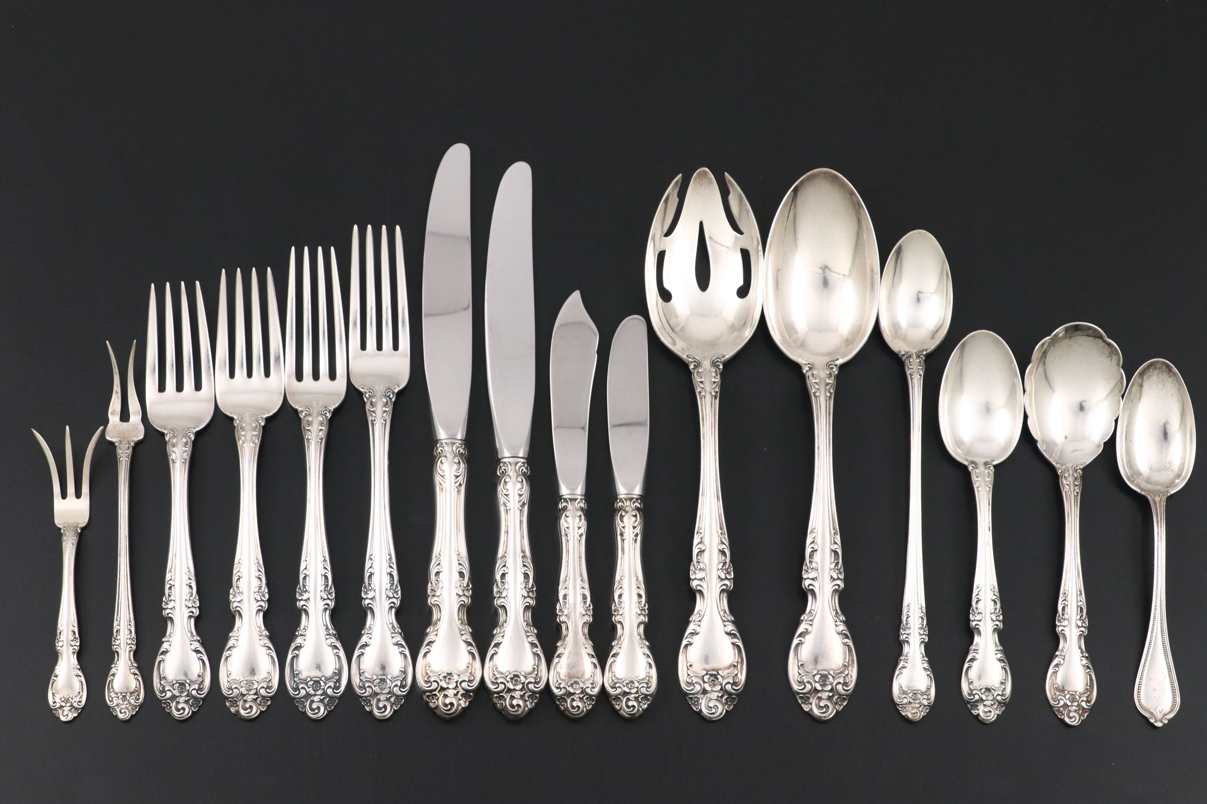 Gorham "Melrose" with Other Sterling Silver Flatware and Serving Utensils