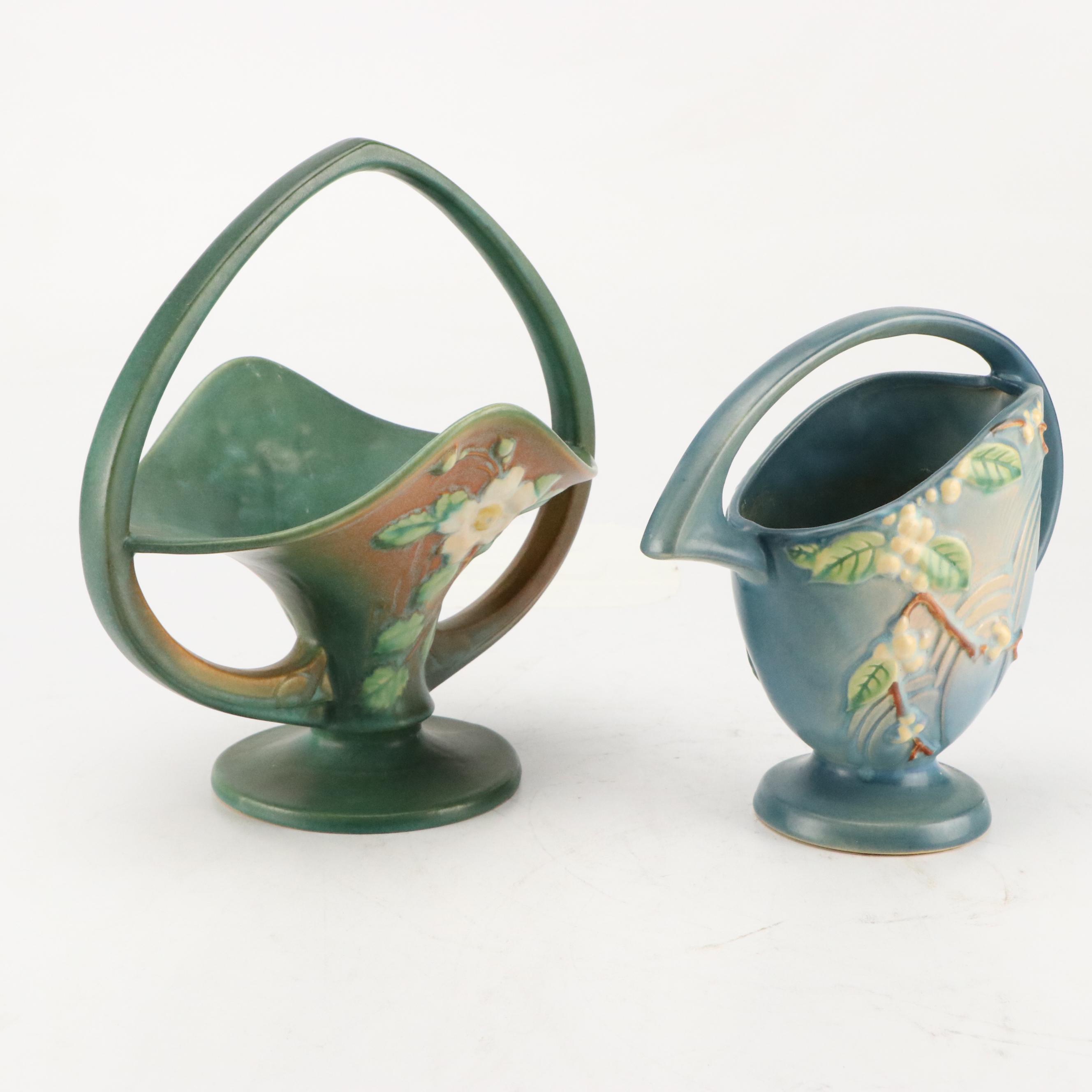 Roseville Pottery "Primrose," "Zephyr Lily," "Snowberry," & Silhouette Vases