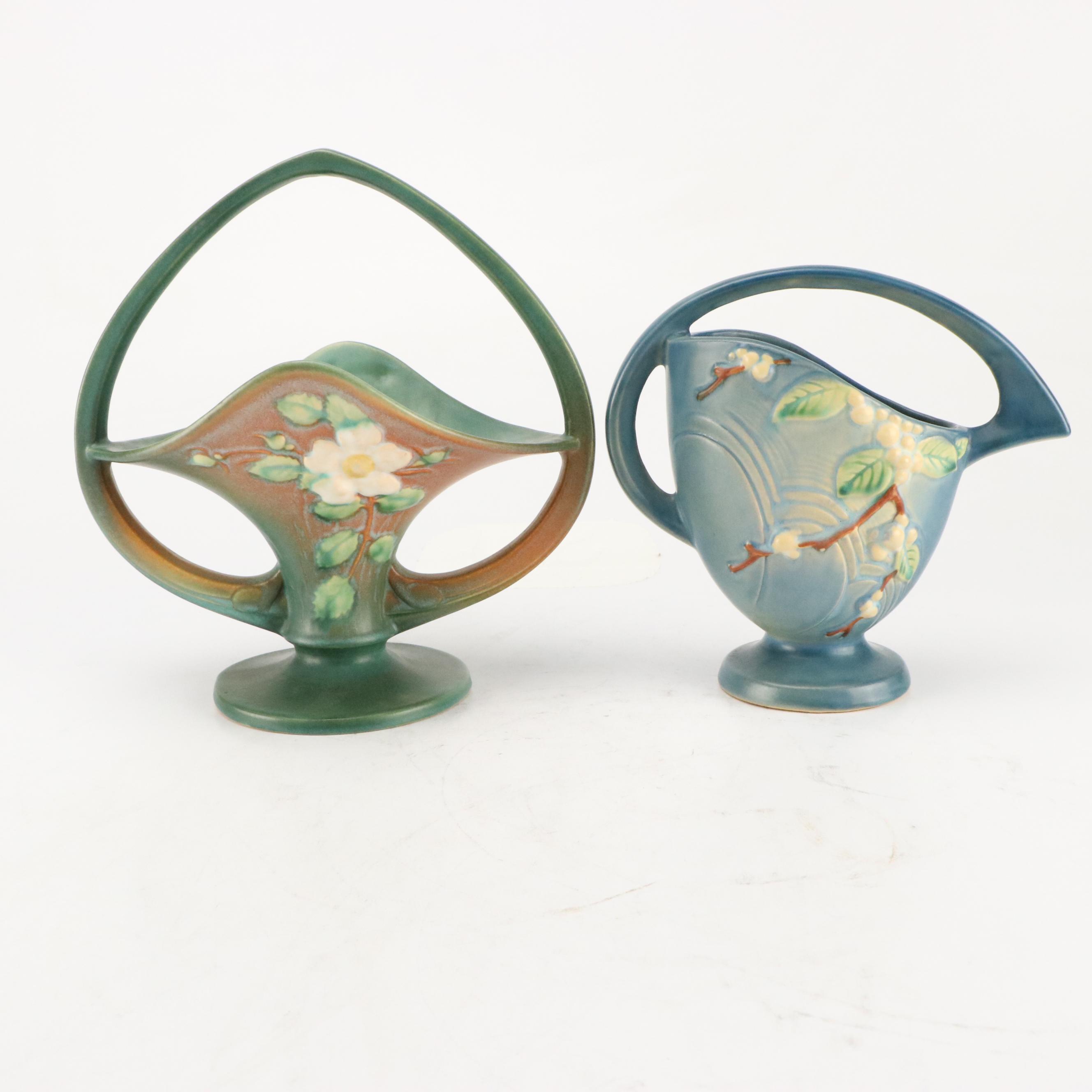 Roseville Pottery "Primrose," "Zephyr Lily," "Snowberry," & Silhouette Vases