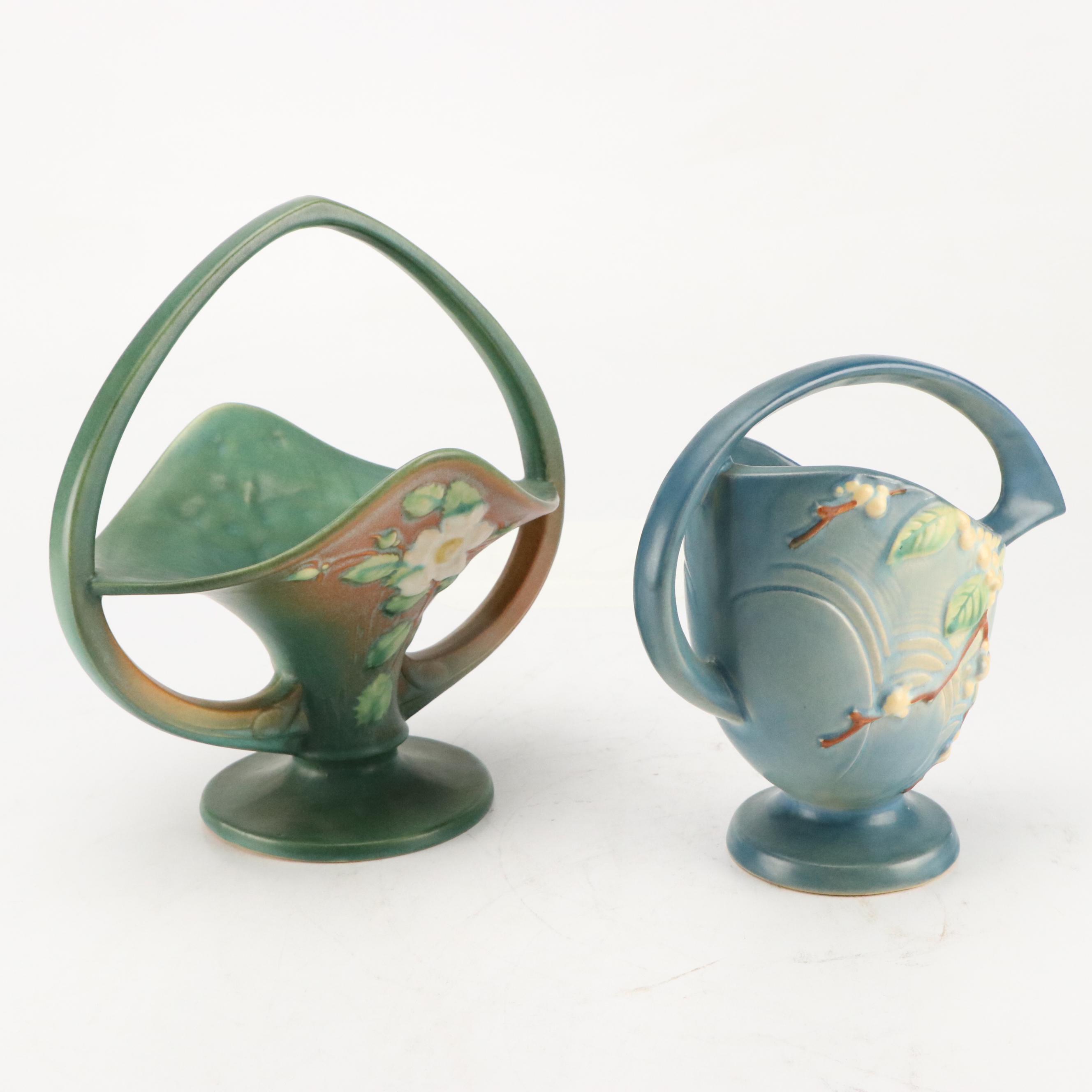 Roseville Pottery "Primrose," "Zephyr Lily," "Snowberry," & Silhouette Vases