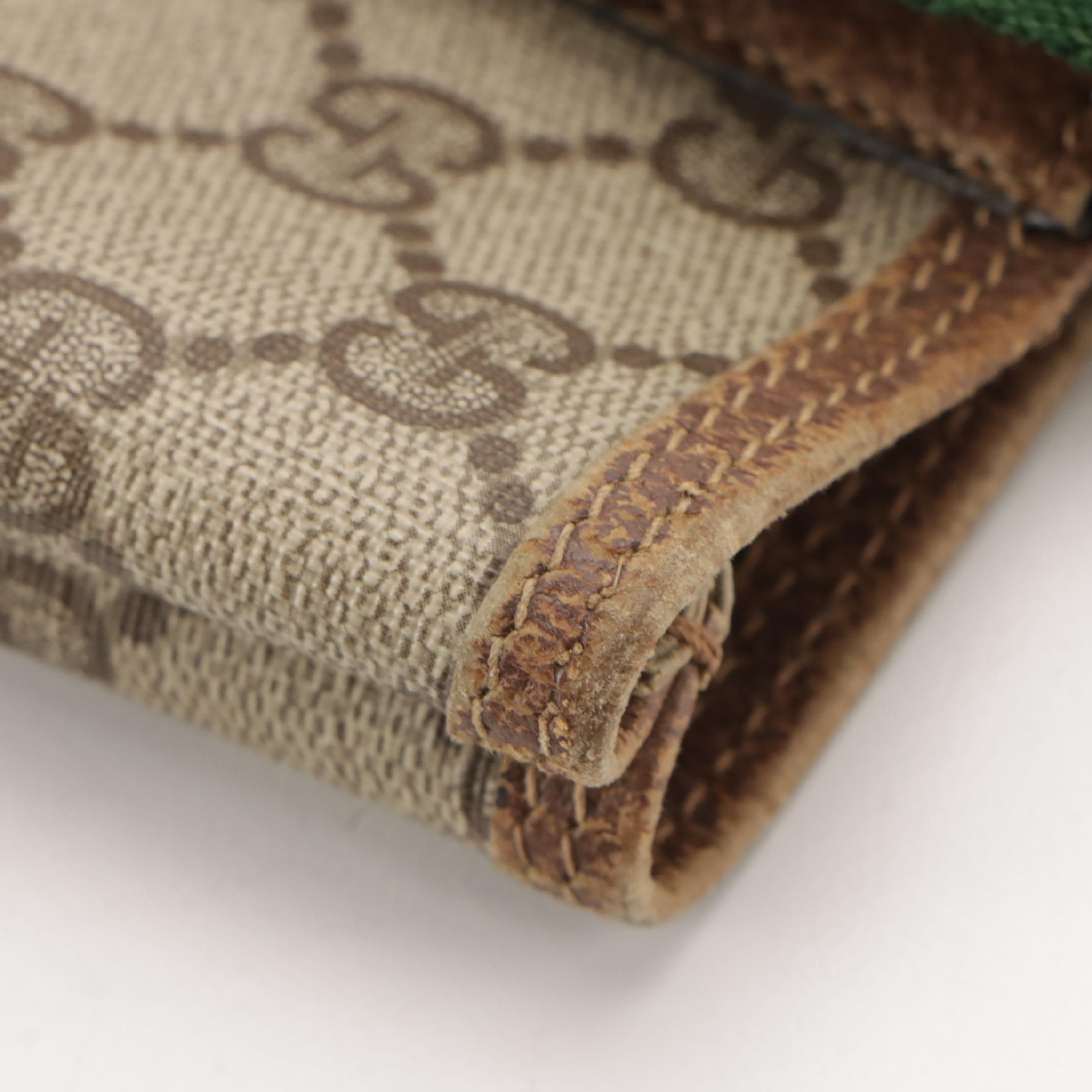 Gucci Accessory Collection Tote in GG Supreme Canvas and Leather With Web Straps