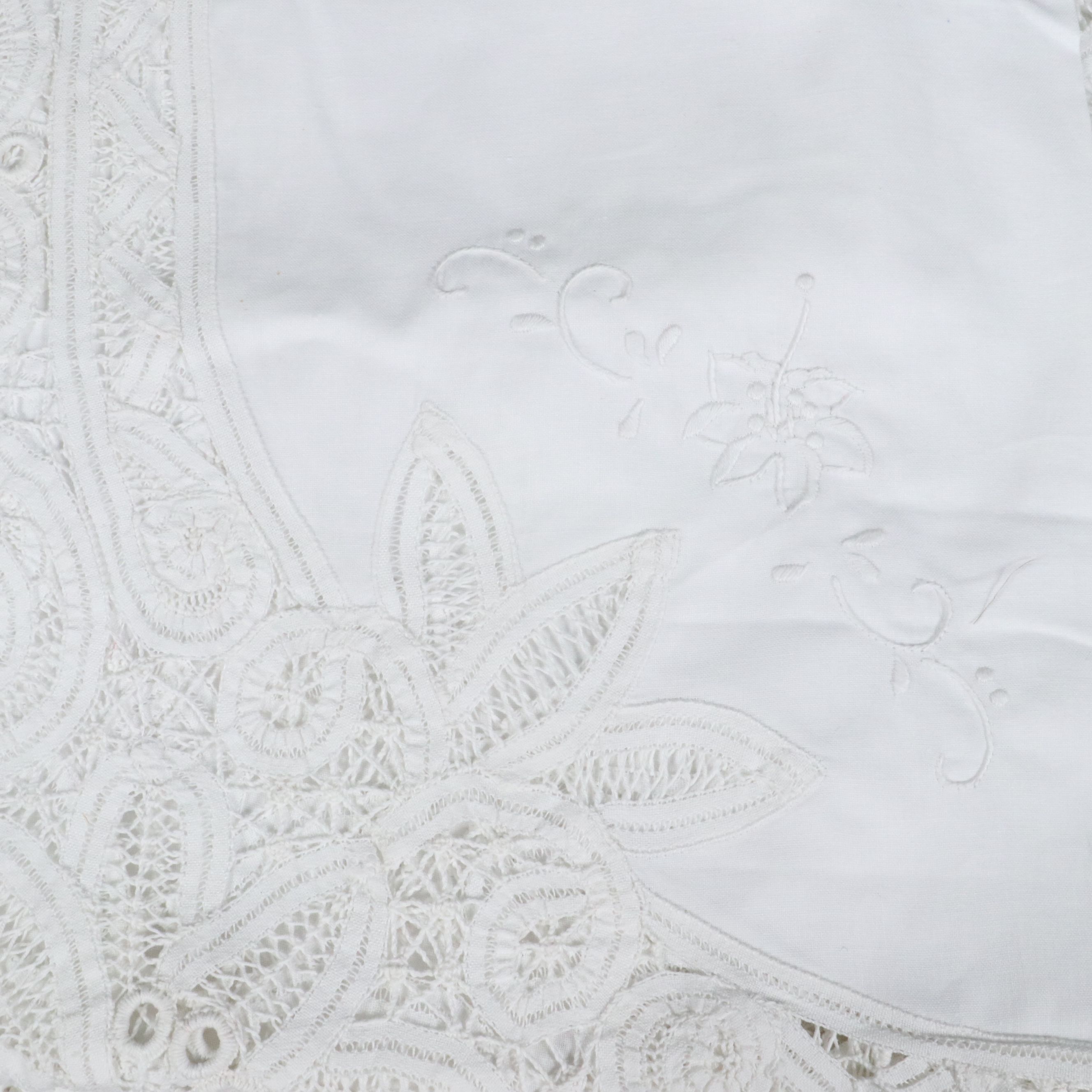 H.K. Enterprises Continental Collection Batten Lace Tablecloth with Other Linens