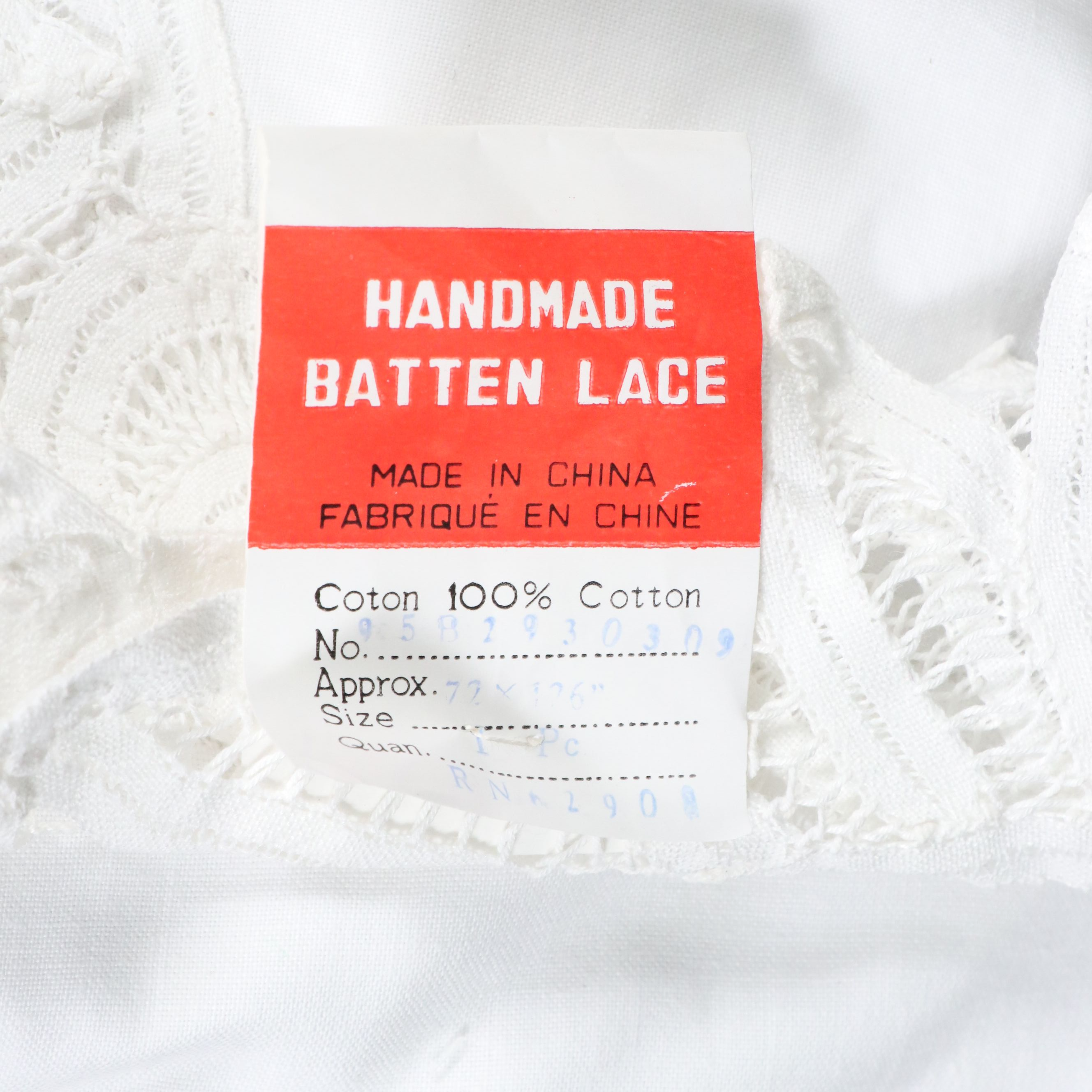 H.K. Enterprises Continental Collection Batten Lace Tablecloth with Other Linens