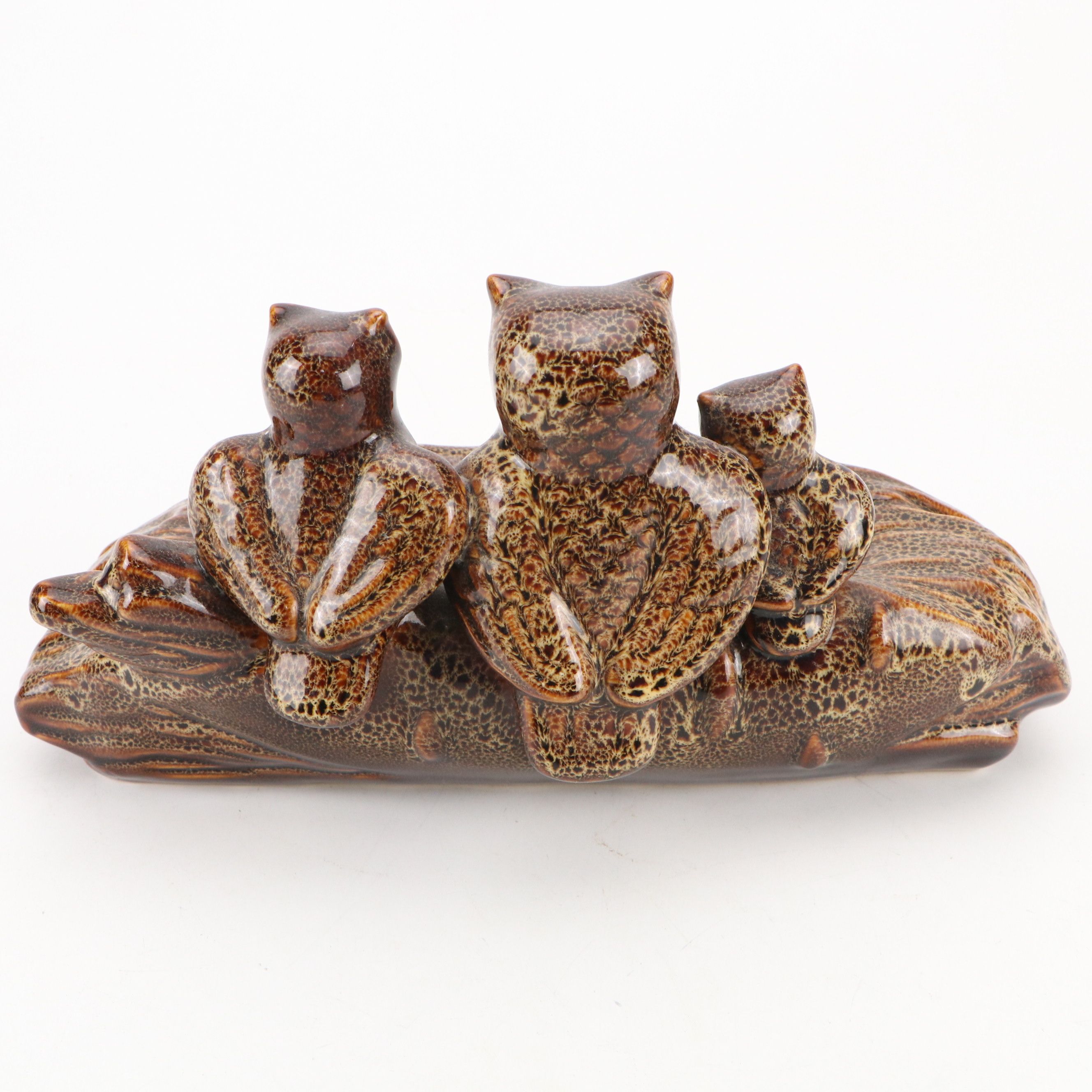 MCM Art Pottery Three-Owl Bowl