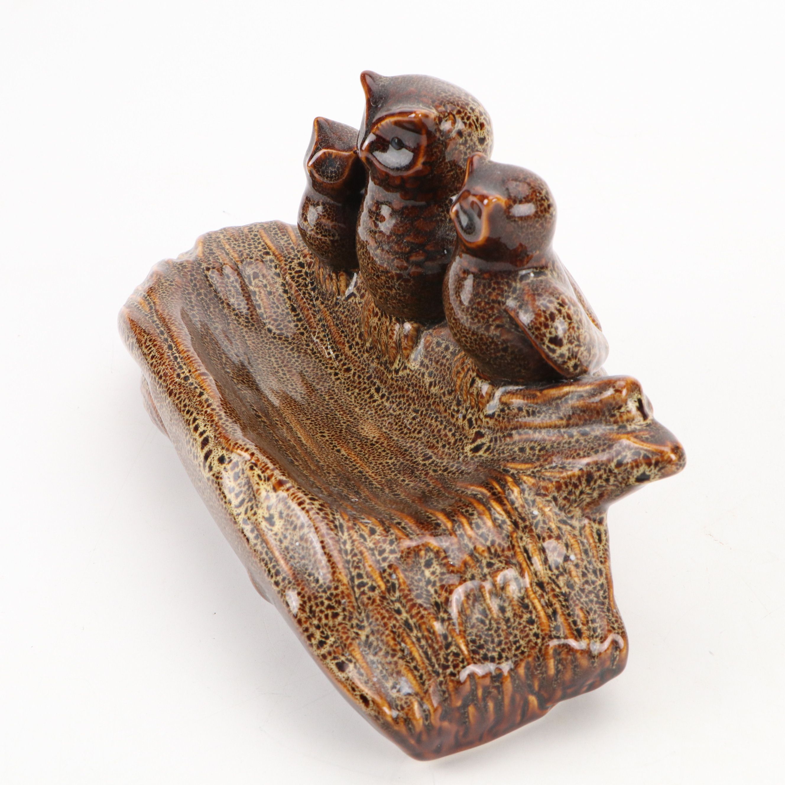 MCM Art Pottery Three-Owl Bowl