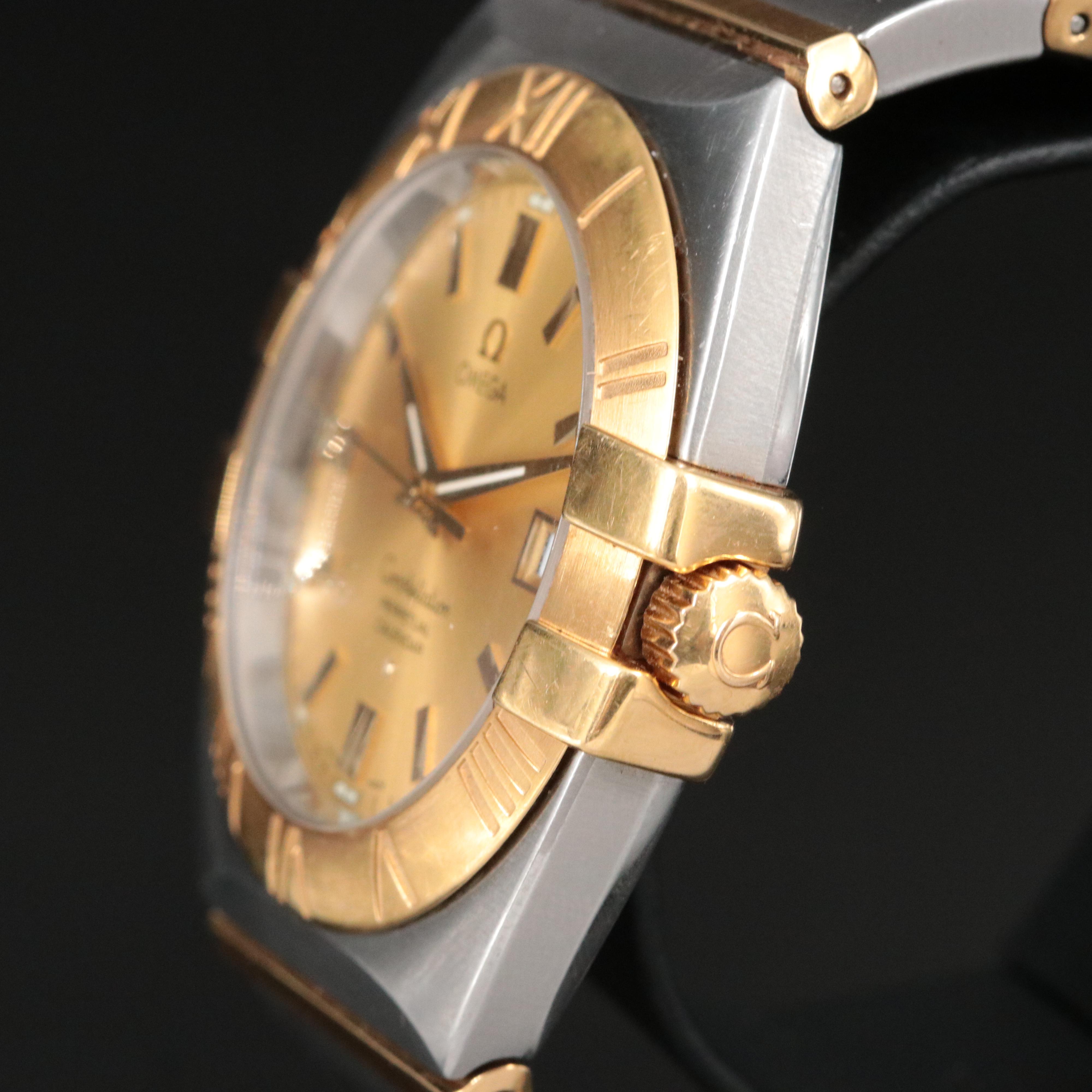 18K & Stainless Steel Omega Constellation Double Eagle Perpetual Calendar Watch