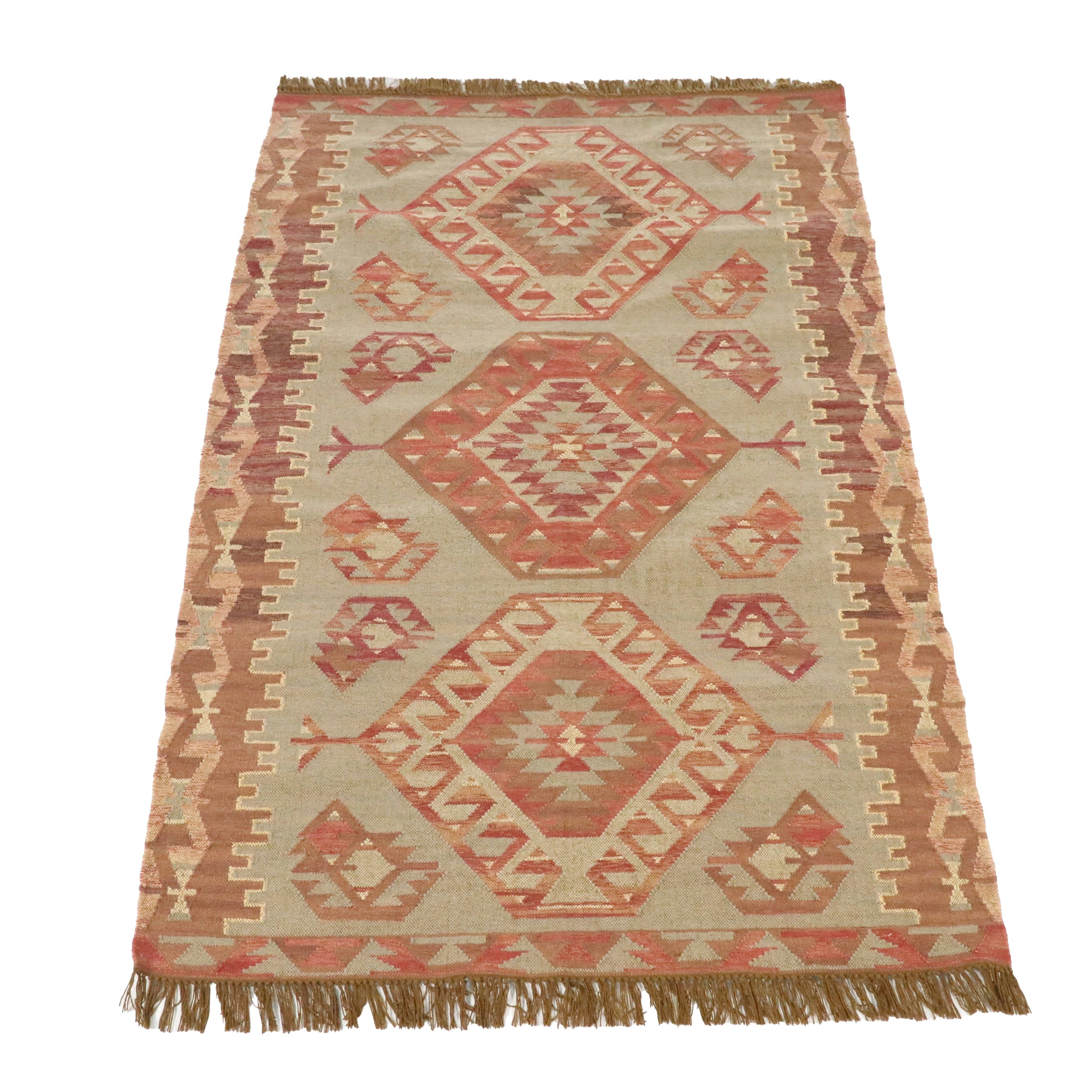 5'2 x 8'7 Handwoven Pottery Barn "Damen Kilim" Area Rug