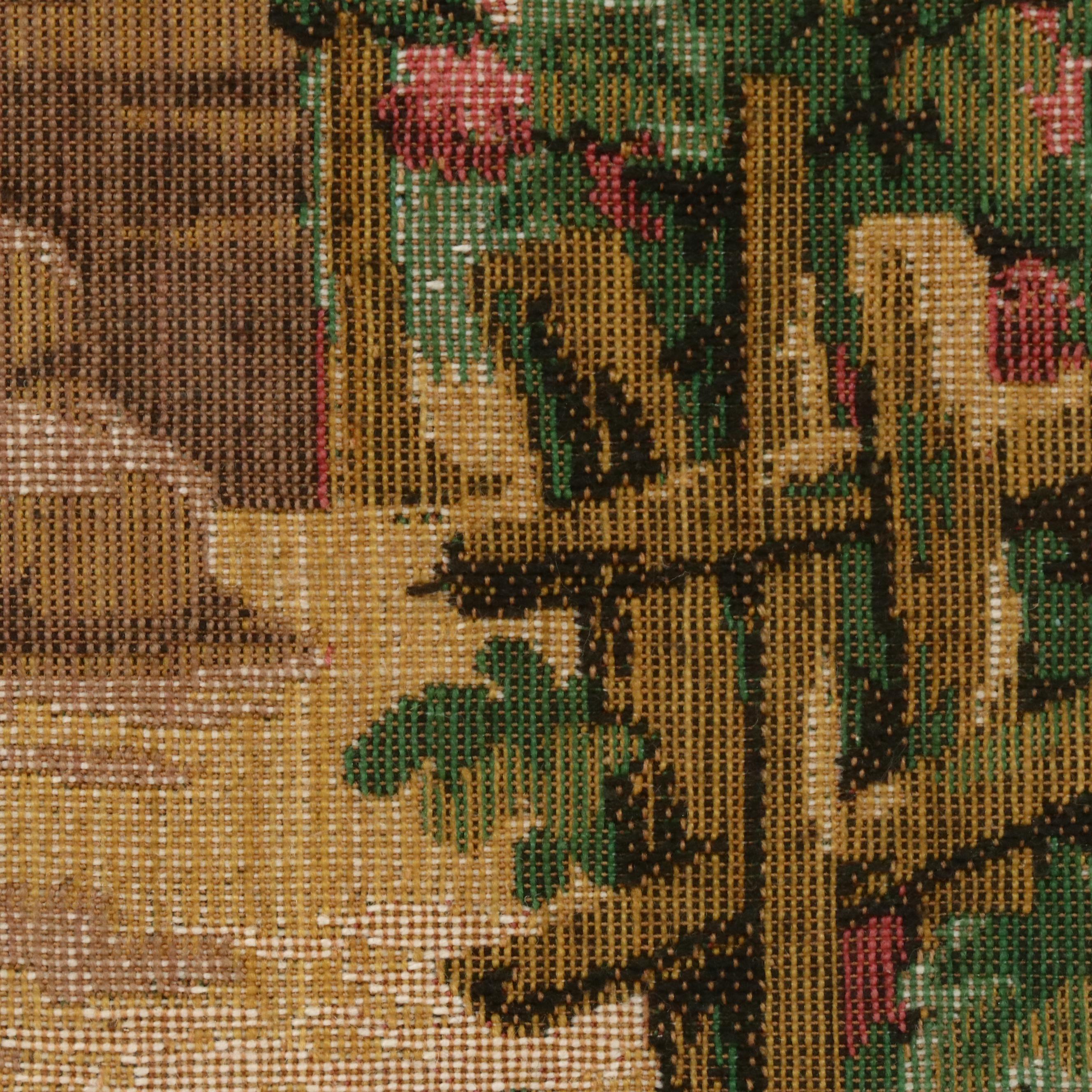 Woven Tapestry with Children in Garden, 20th Century