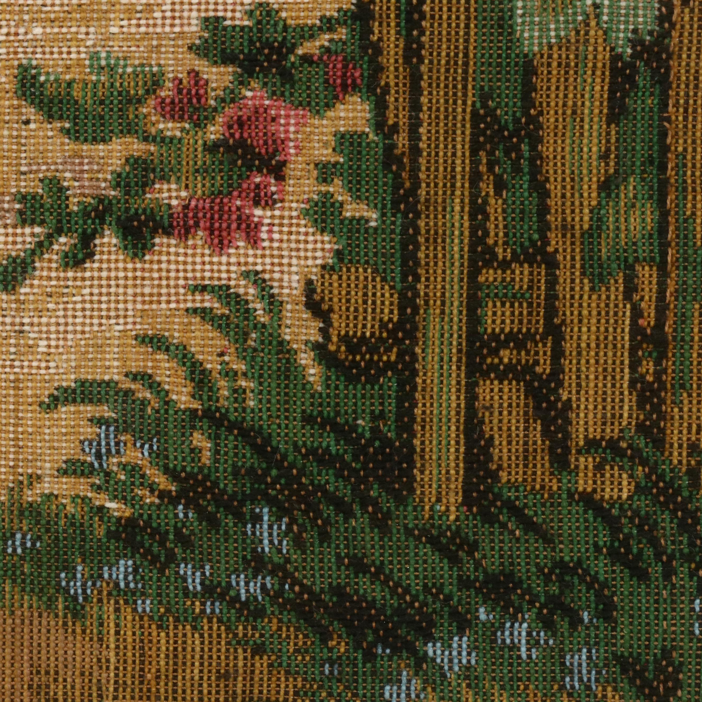 Woven Tapestry with Children in Garden, 20th Century
