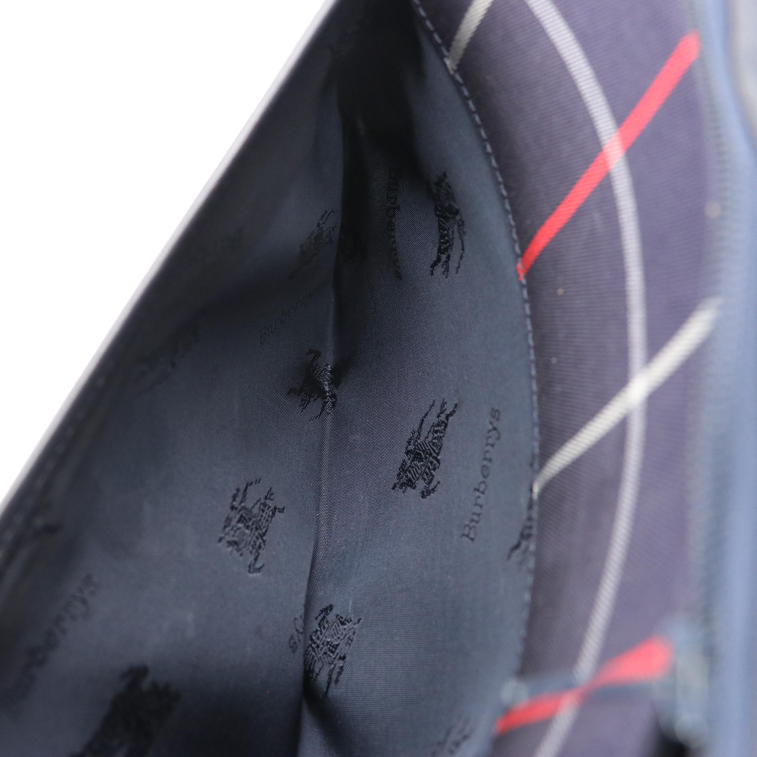 Burberry Full Flap Messenger Bag in Vintage Navy Blue Check Canvas and Leather