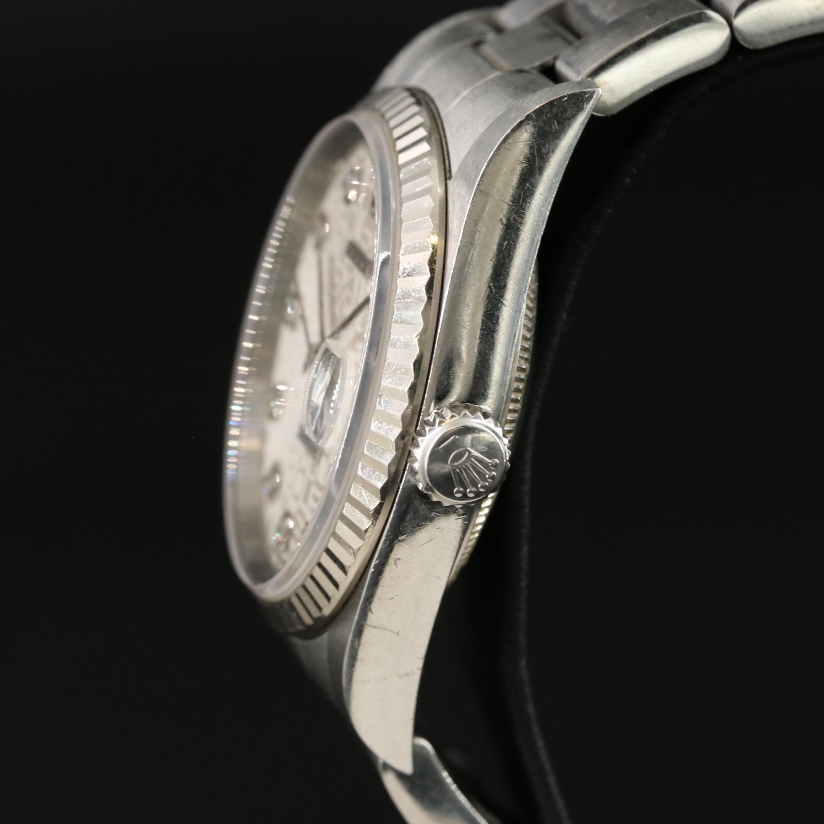 Rolex Datejust 16234 Diamond Jubilee 36mm Steel Automatic Watch circa 2005