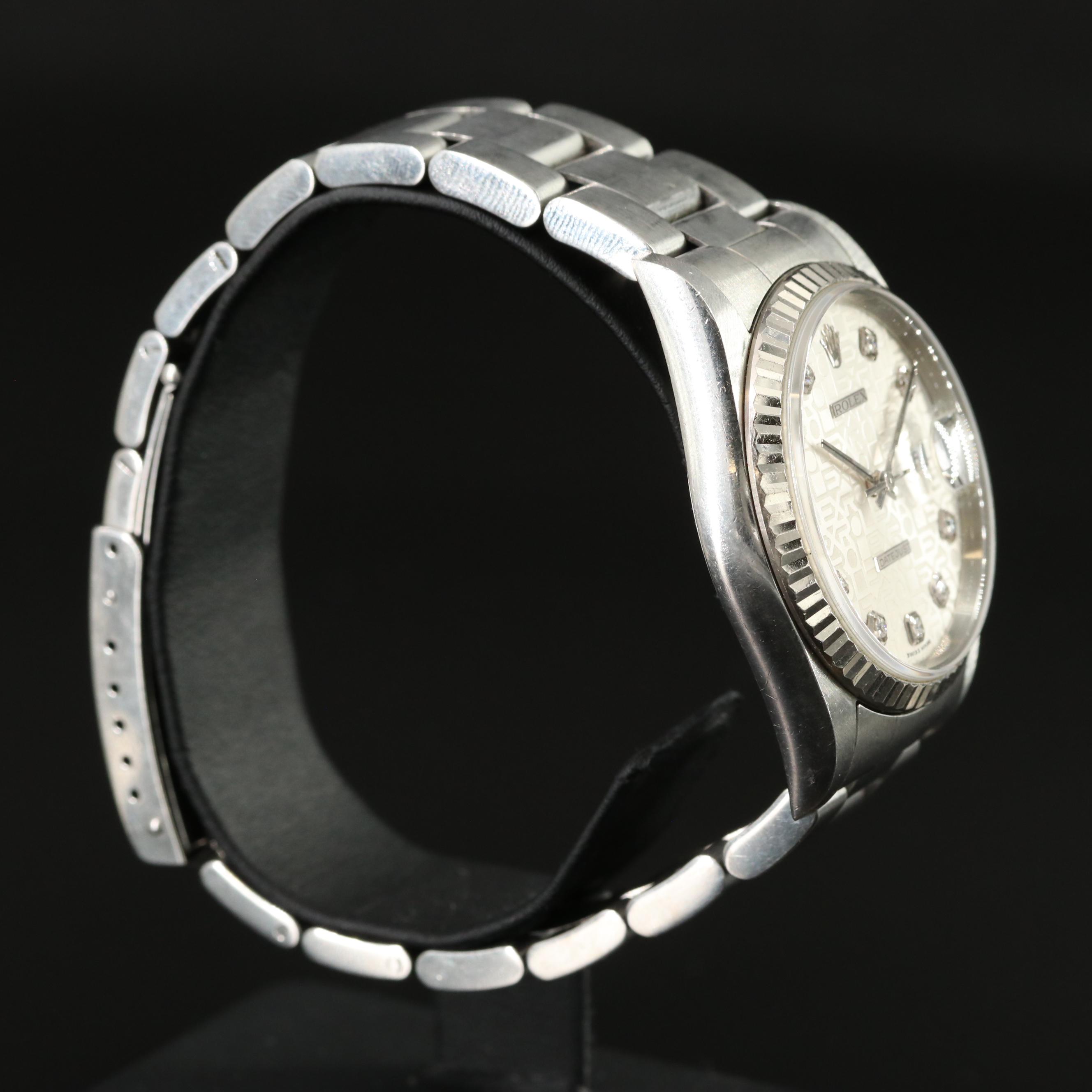 Rolex Datejust 16234 Diamond Jubilee 36mm Steel Automatic Watch circa 2005