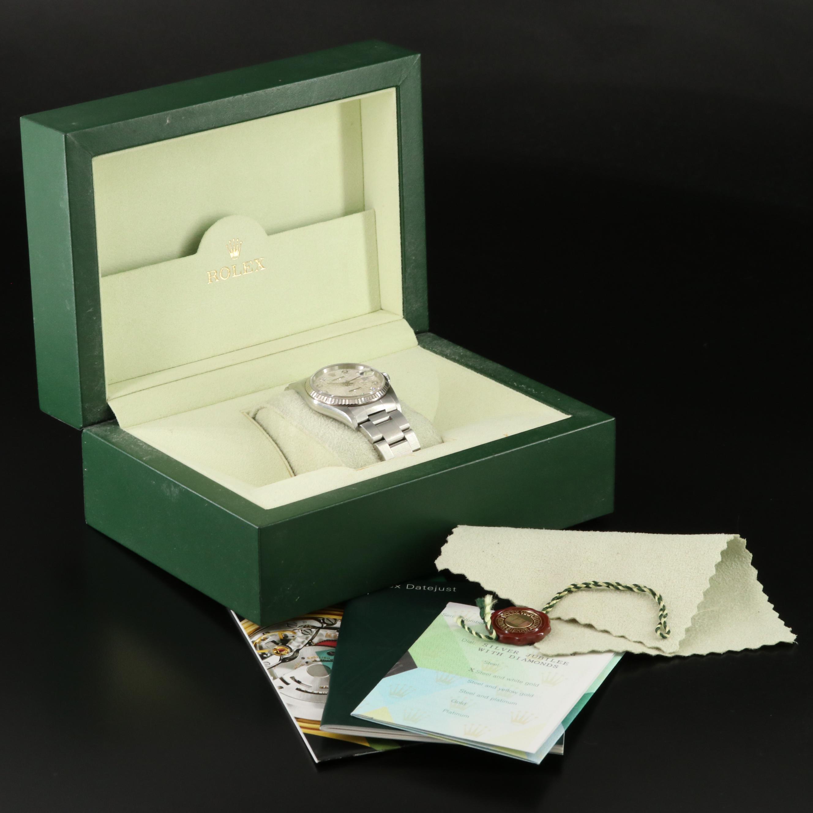 Rolex Datejust 16234 Diamond Jubilee 36mm Steel Automatic Watch circa 2005