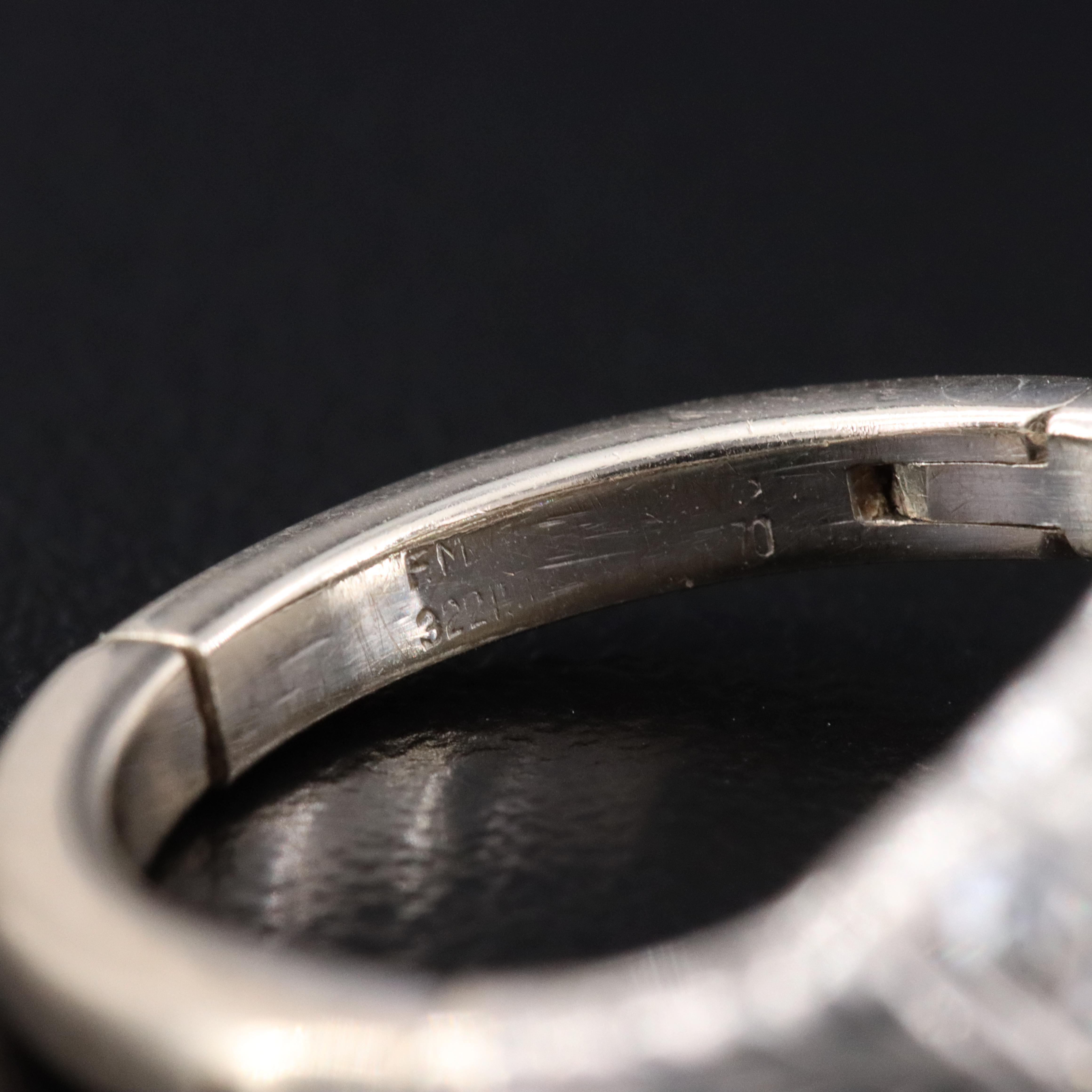 Vintage Platinum 1.54 CTW Diamond Ring with 14K Hinged Shank