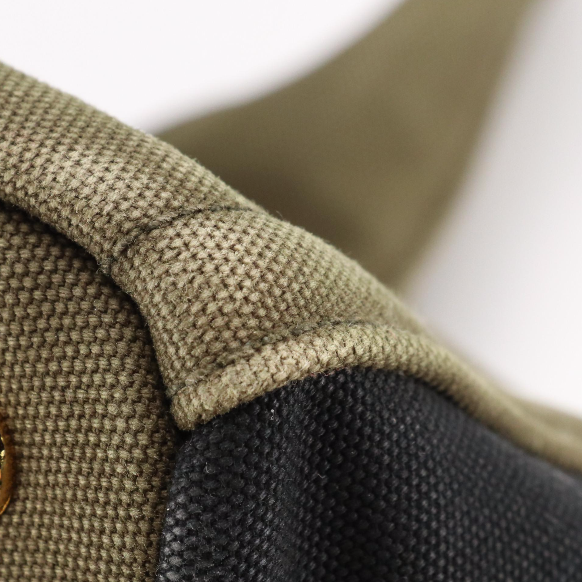 Prada Limited Edition Canapa Logo Tote in Military Green and Black Canvas