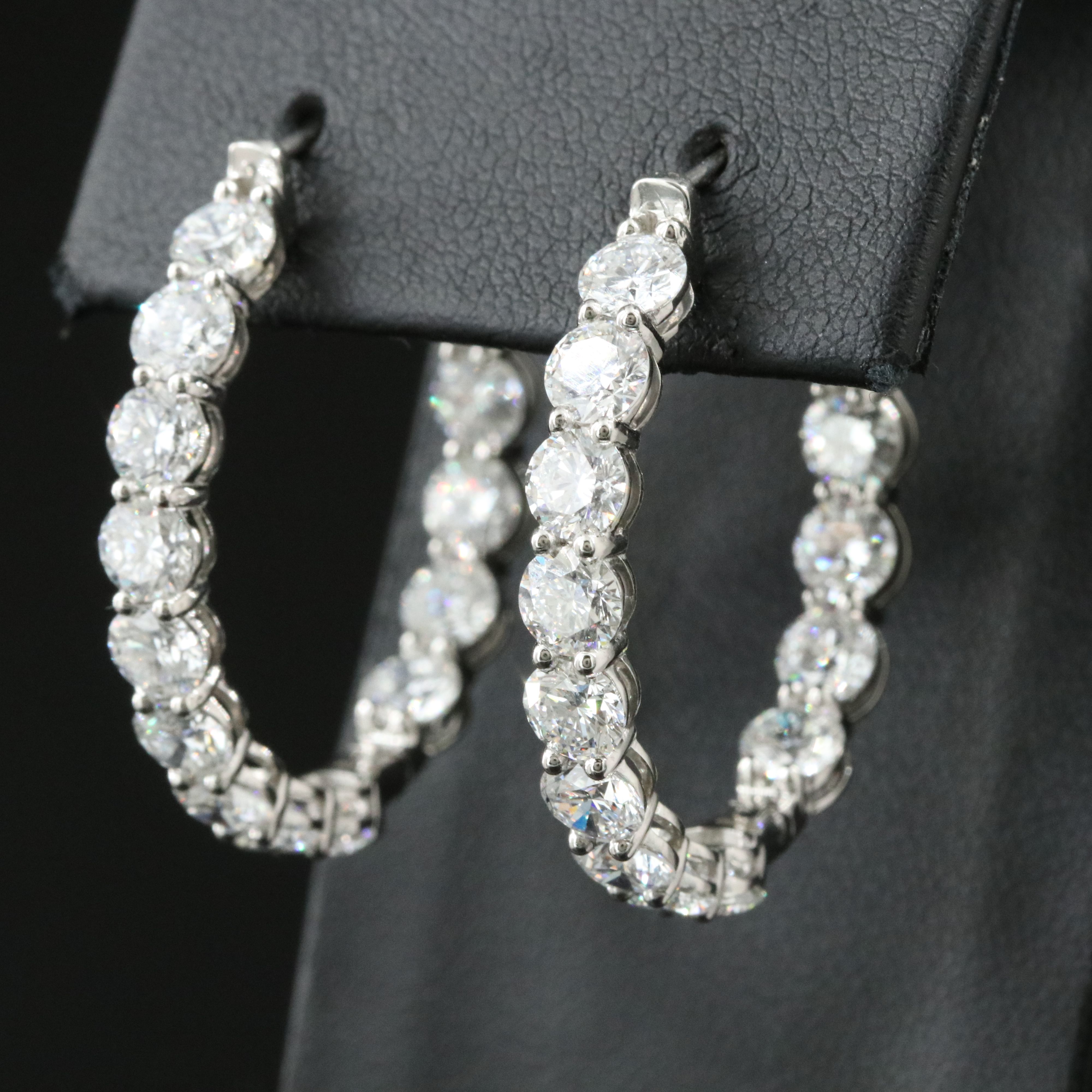 Platinum 10.48 CTW Lab Grown Diamond Inside Out Hoop Earrings