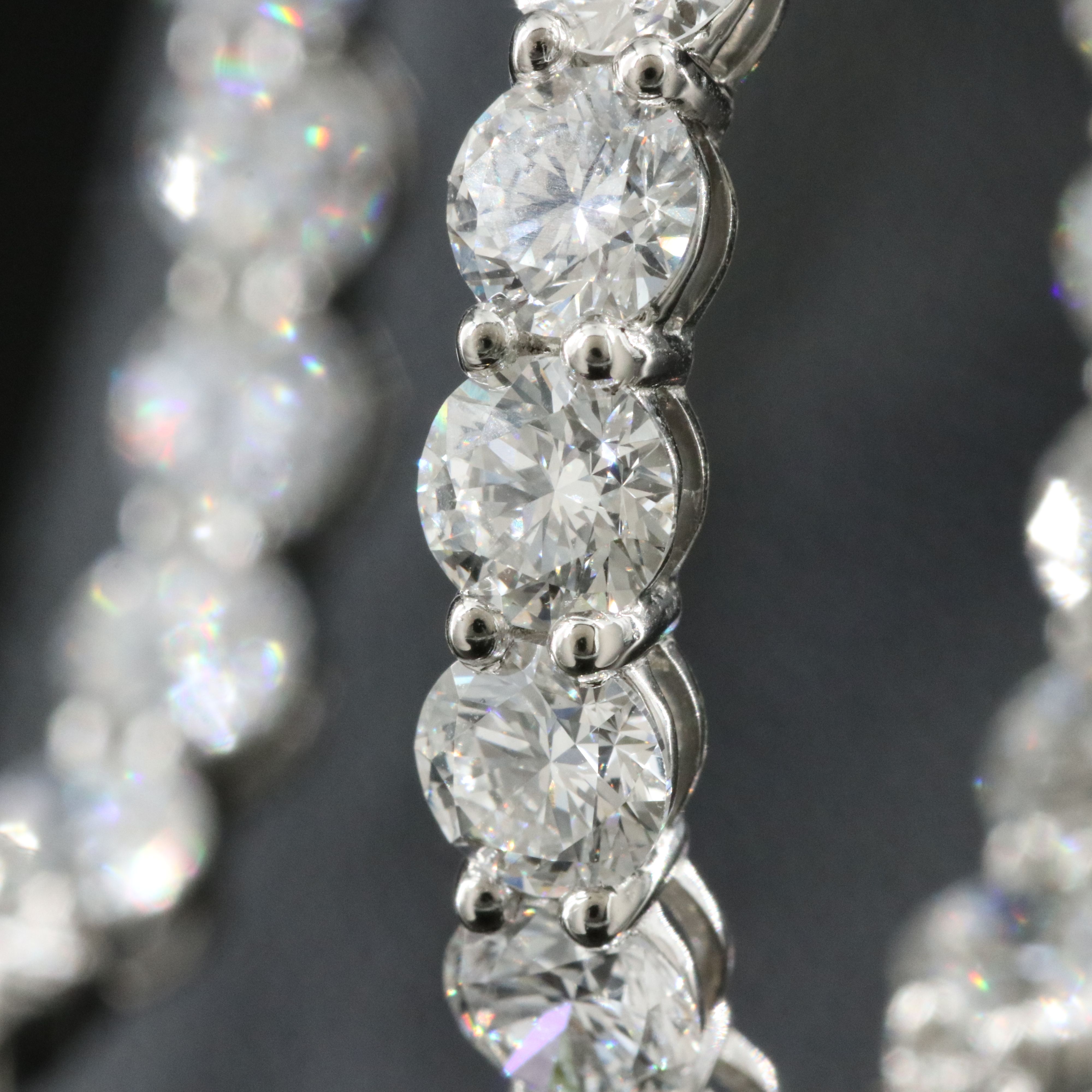 Platinum 10.48 CTW Lab Grown Diamond Inside Out Hoop Earrings