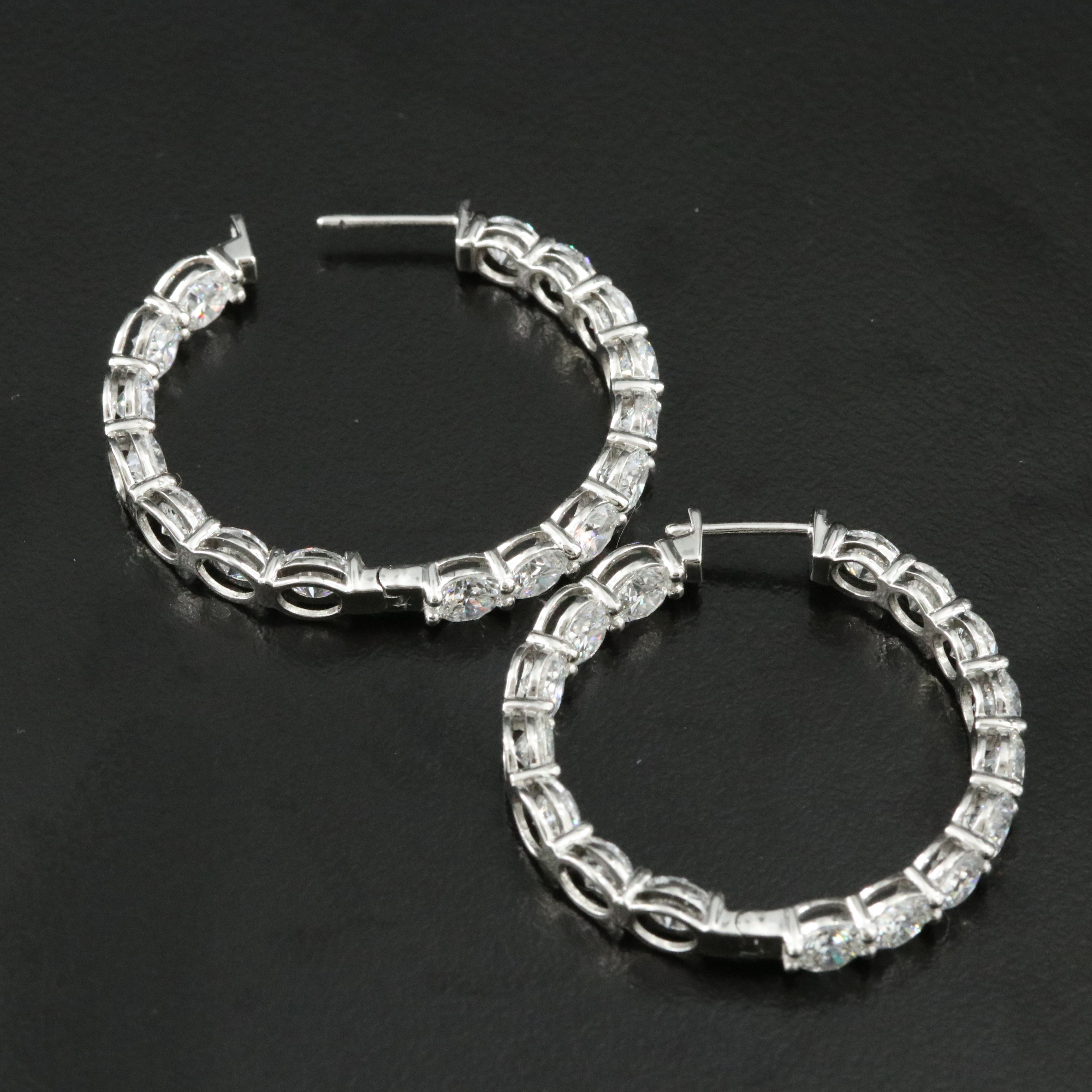 Platinum 10.48 CTW Lab Grown Diamond Inside Out Hoop Earrings