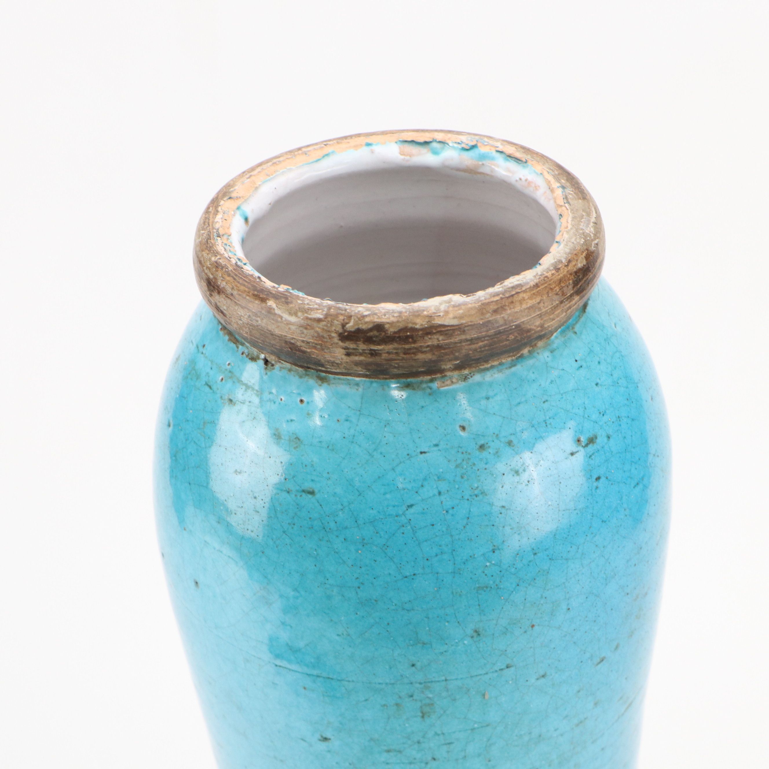 Italian Mid Century Majolica Lamp Base Attributed to Aldo Londi Bitossi