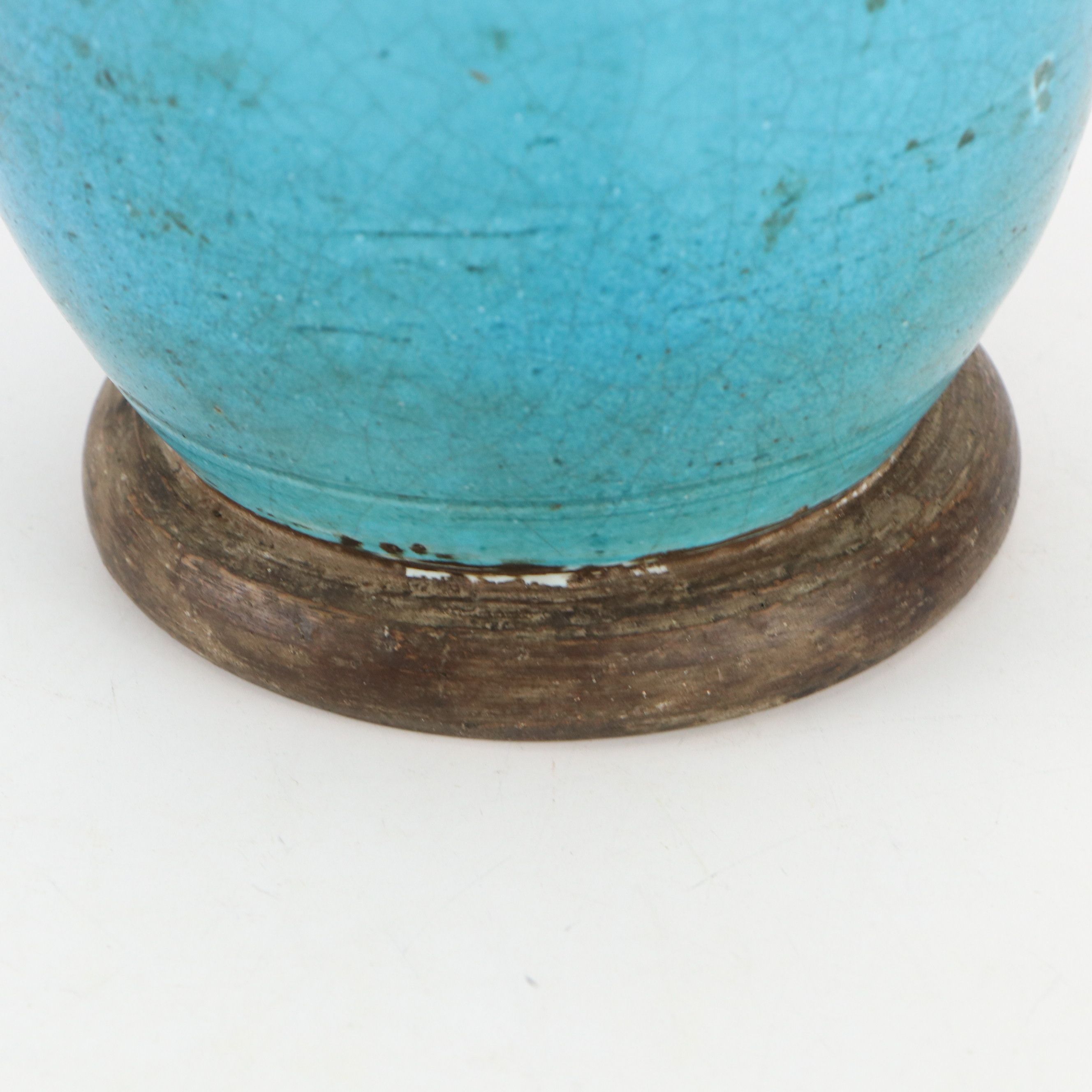 Italian Mid Century Majolica Lamp Base Attributed to Aldo Londi Bitossi