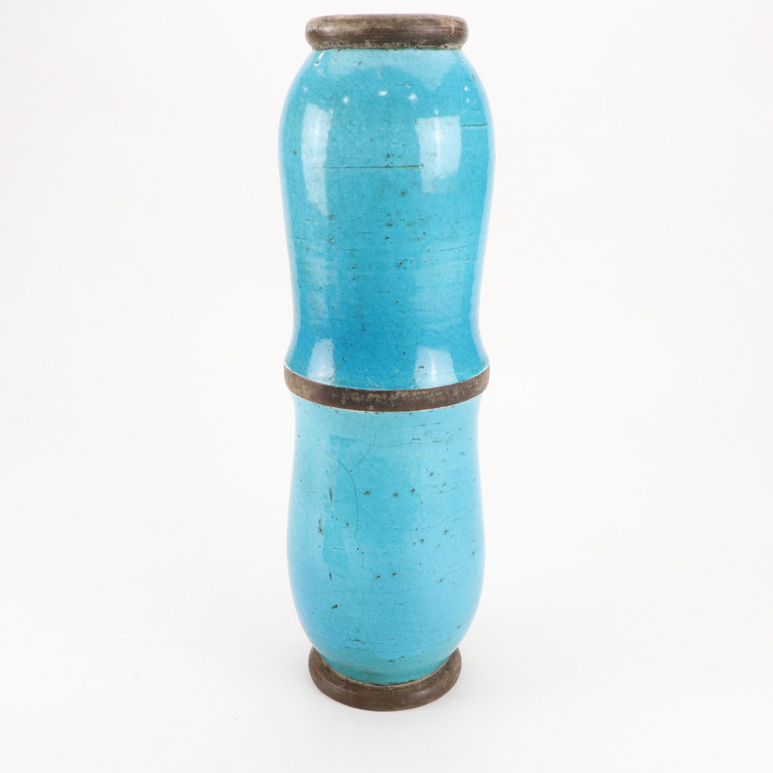 Italian Mid Century Majolica Lamp Base Attributed to Aldo Londi Bitossi