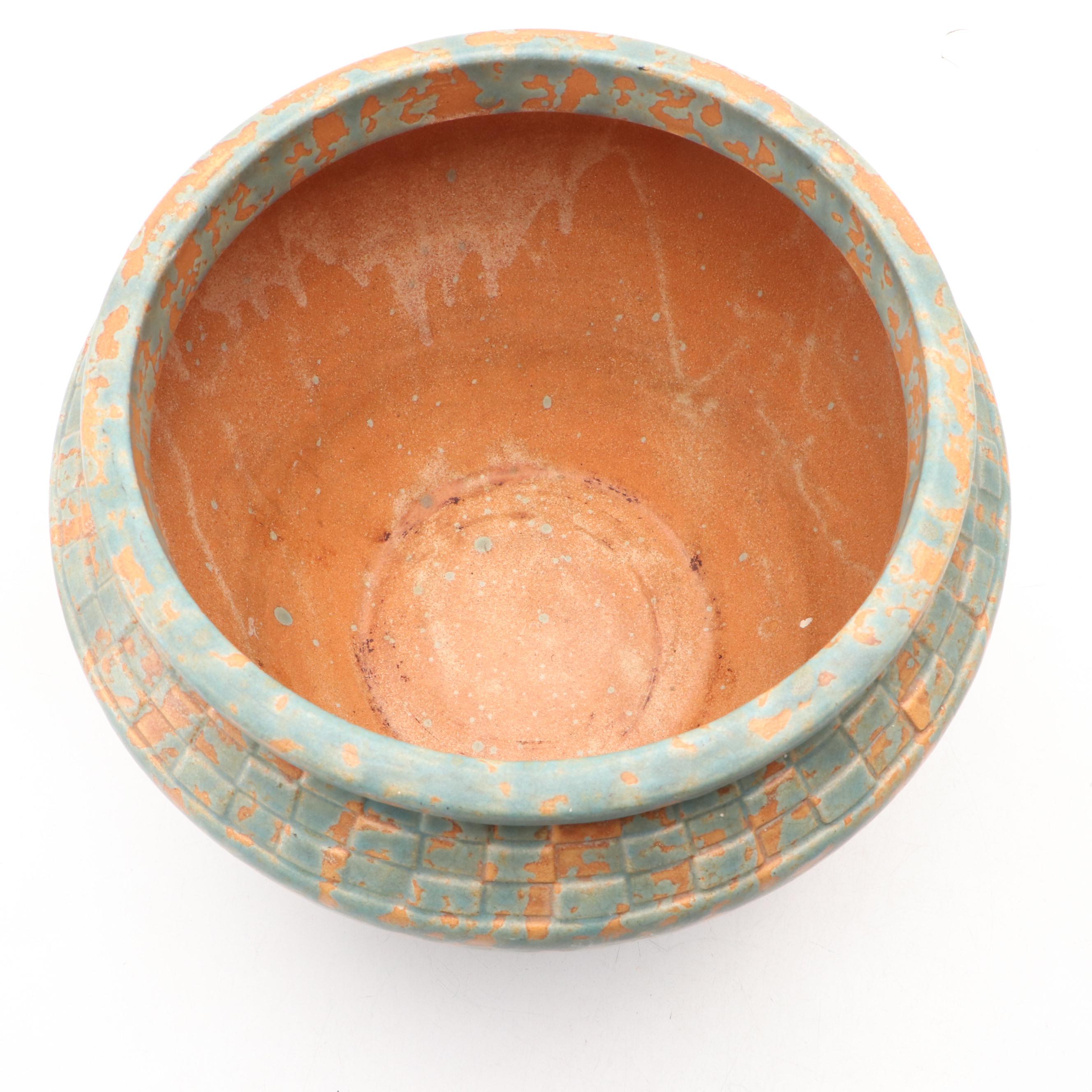 Burley Winter Green Over Gold Terracotta Vessel