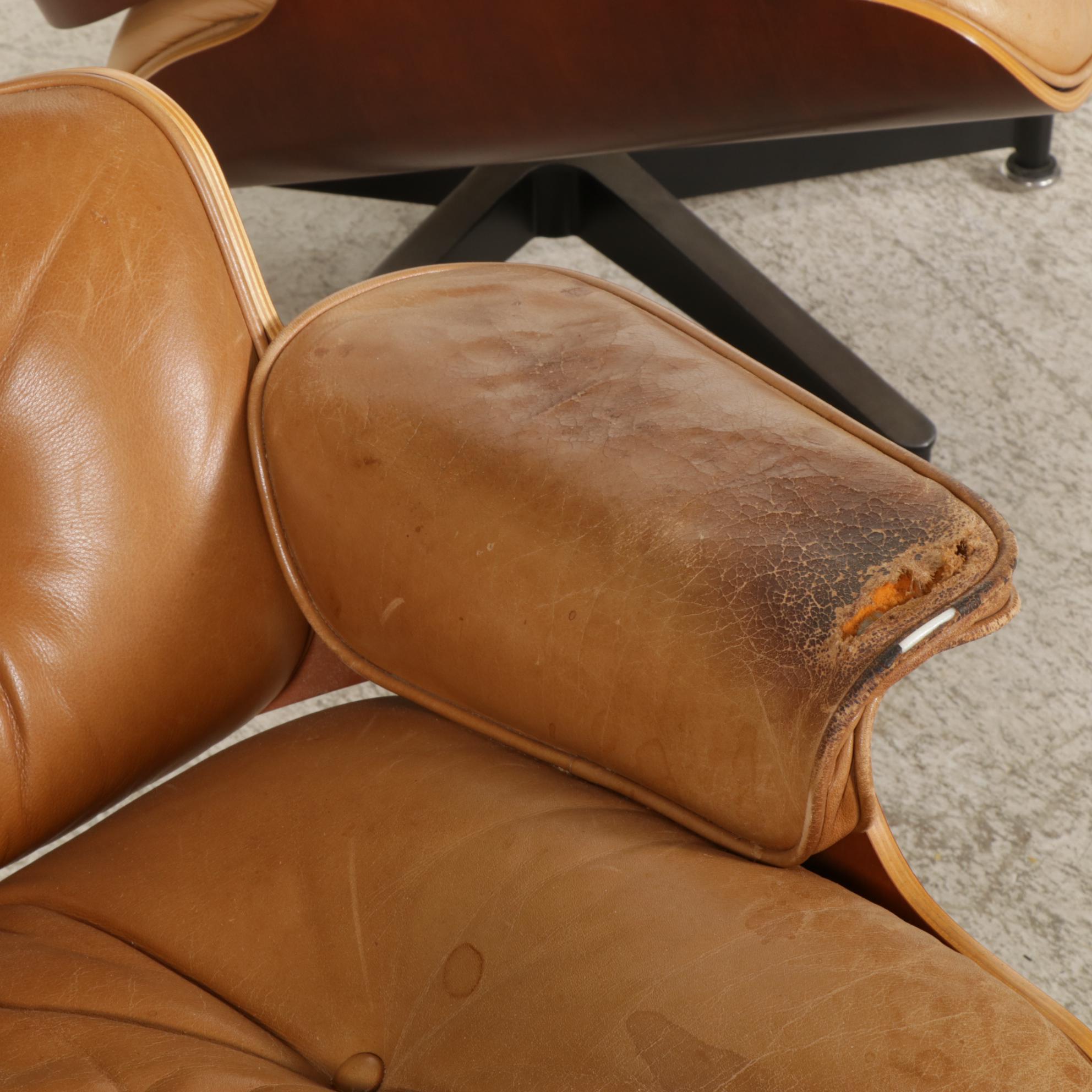 Three Charles and Ray Eames for Herman Miller Wood Lounge Chairs and One Ottoman