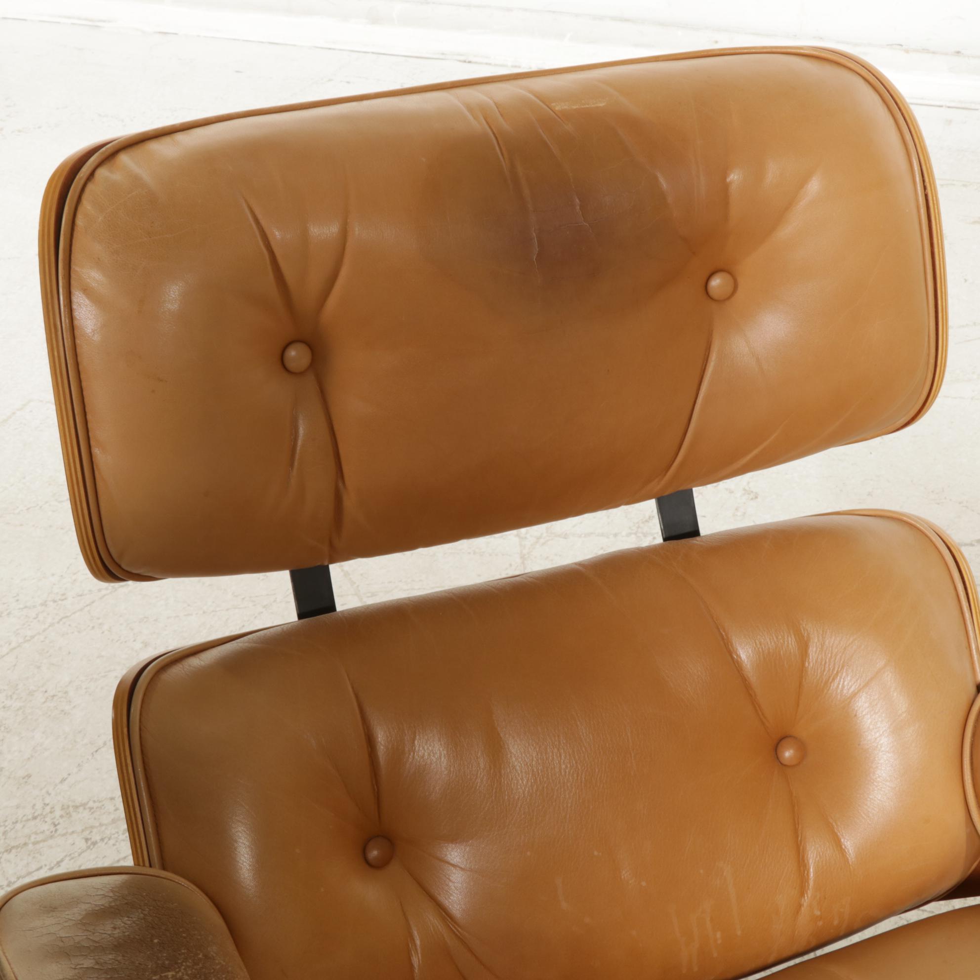 Three Charles and Ray Eames for Herman Miller Wood Lounge Chairs and One Ottoman