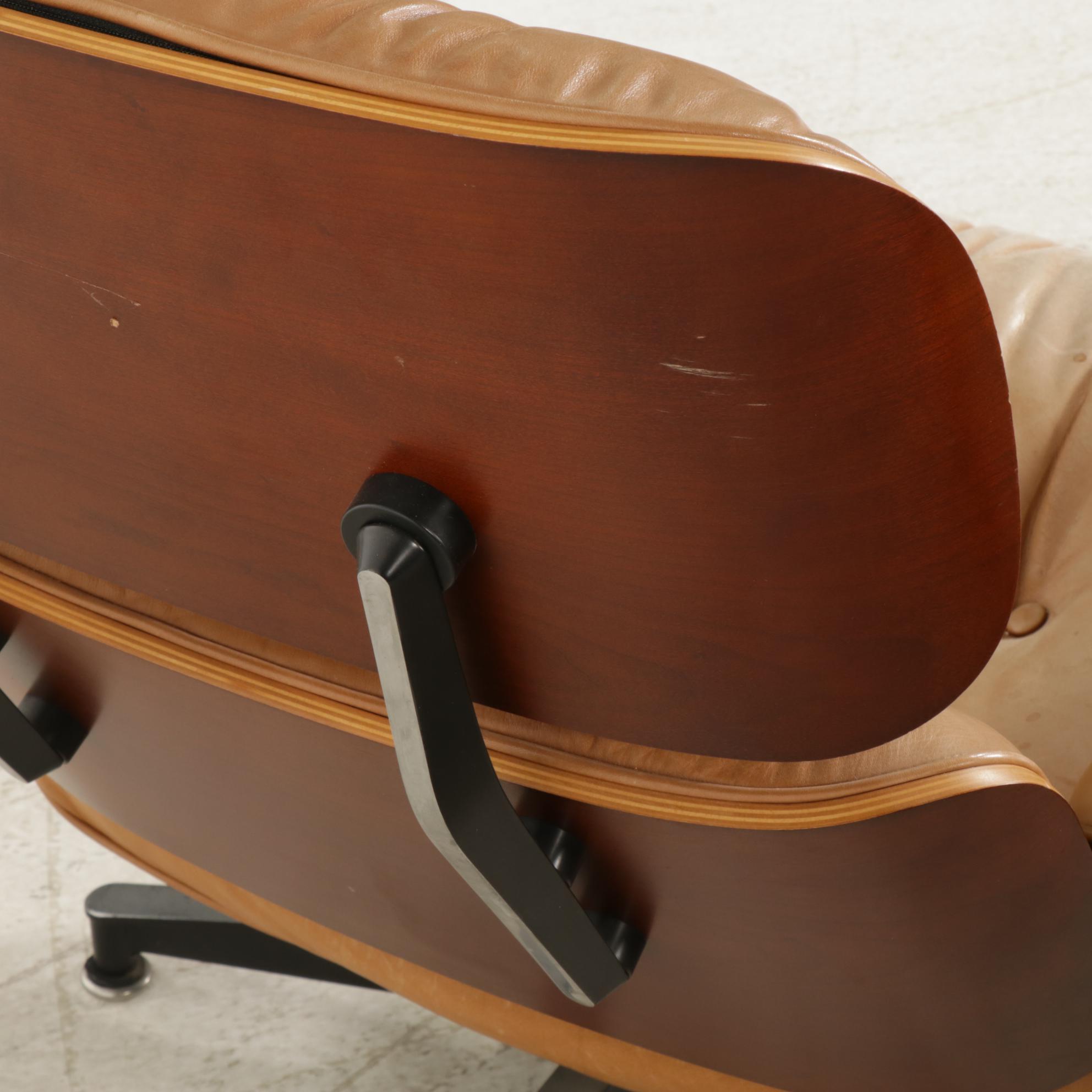 Three Charles and Ray Eames for Herman Miller Wood Lounge Chairs and One Ottoman