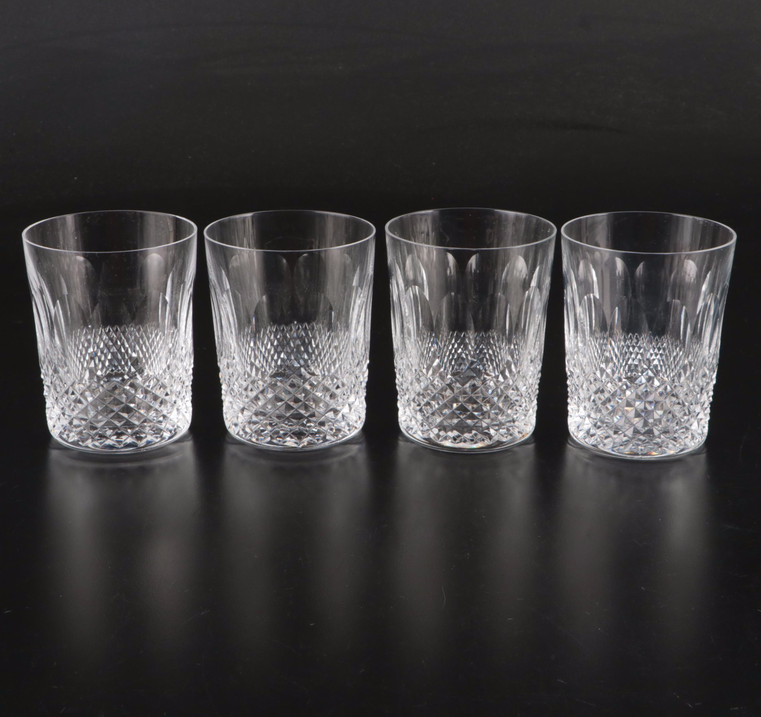 Waterford "Colleen Short Stem" Cut Crystal Double Old Fashioned Glasses