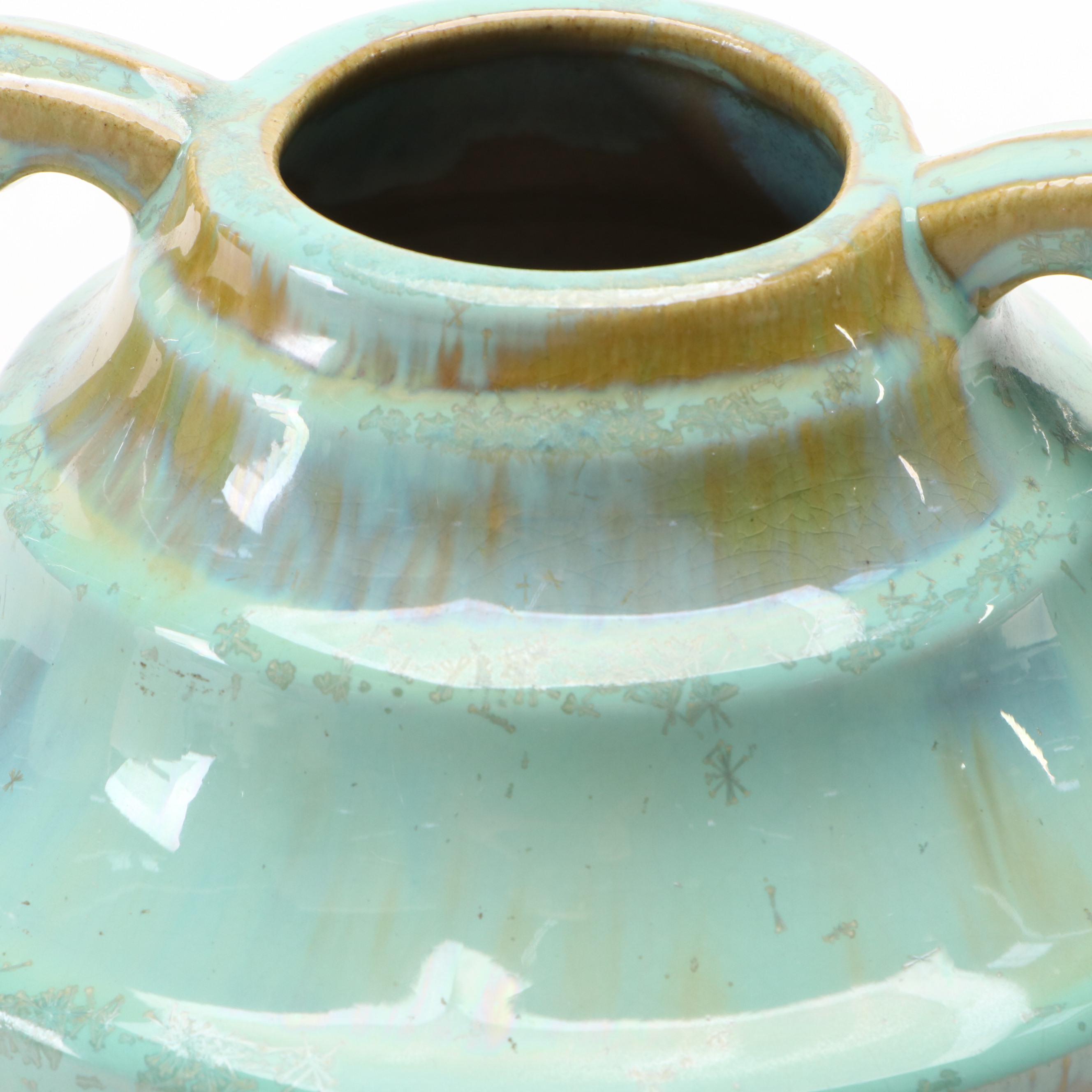 Fulper Pottery Arts & Crafts Crystalline Green Glazed Vase