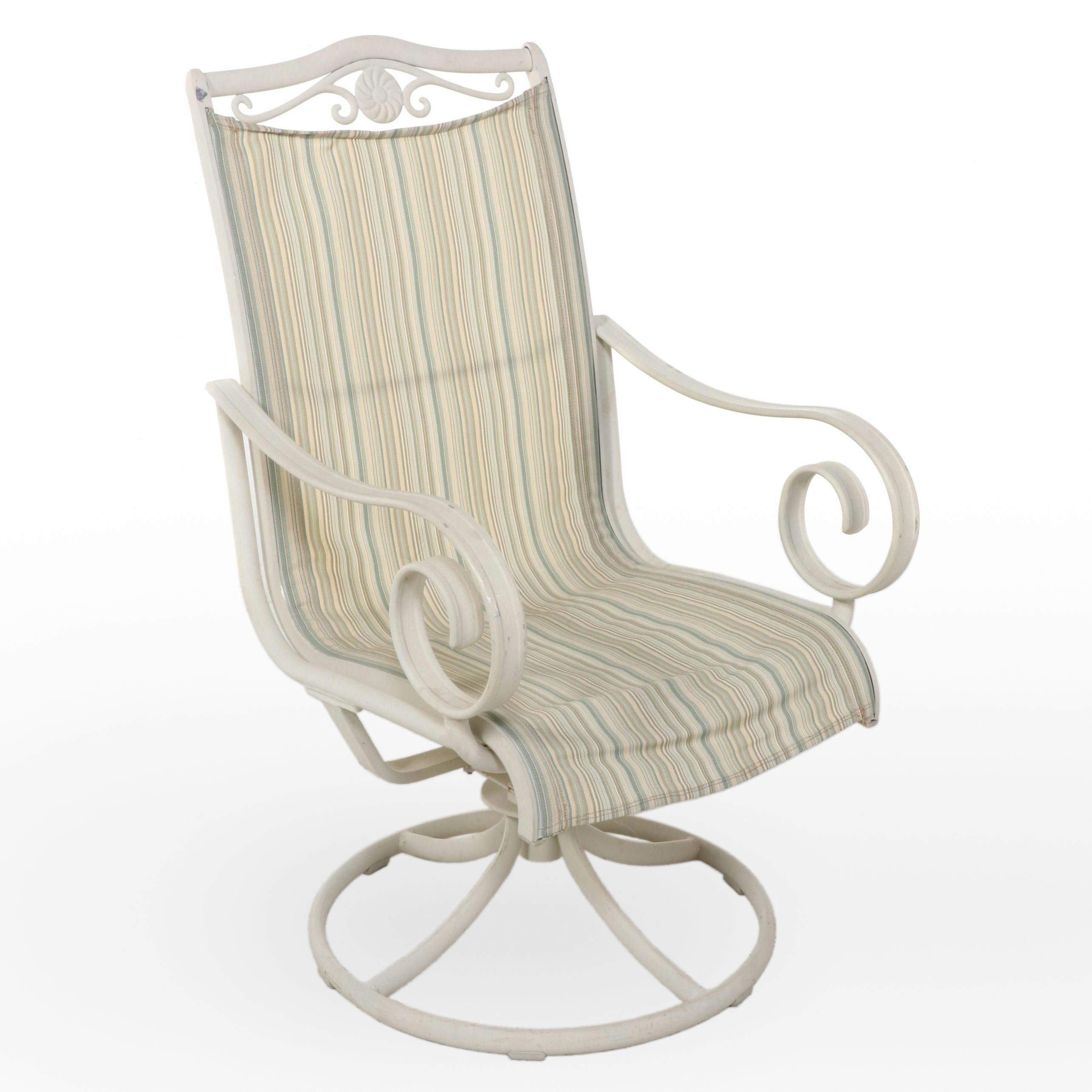 Powder-Coated Aluminum and Sling-Seat Patio Swivel-Rocker