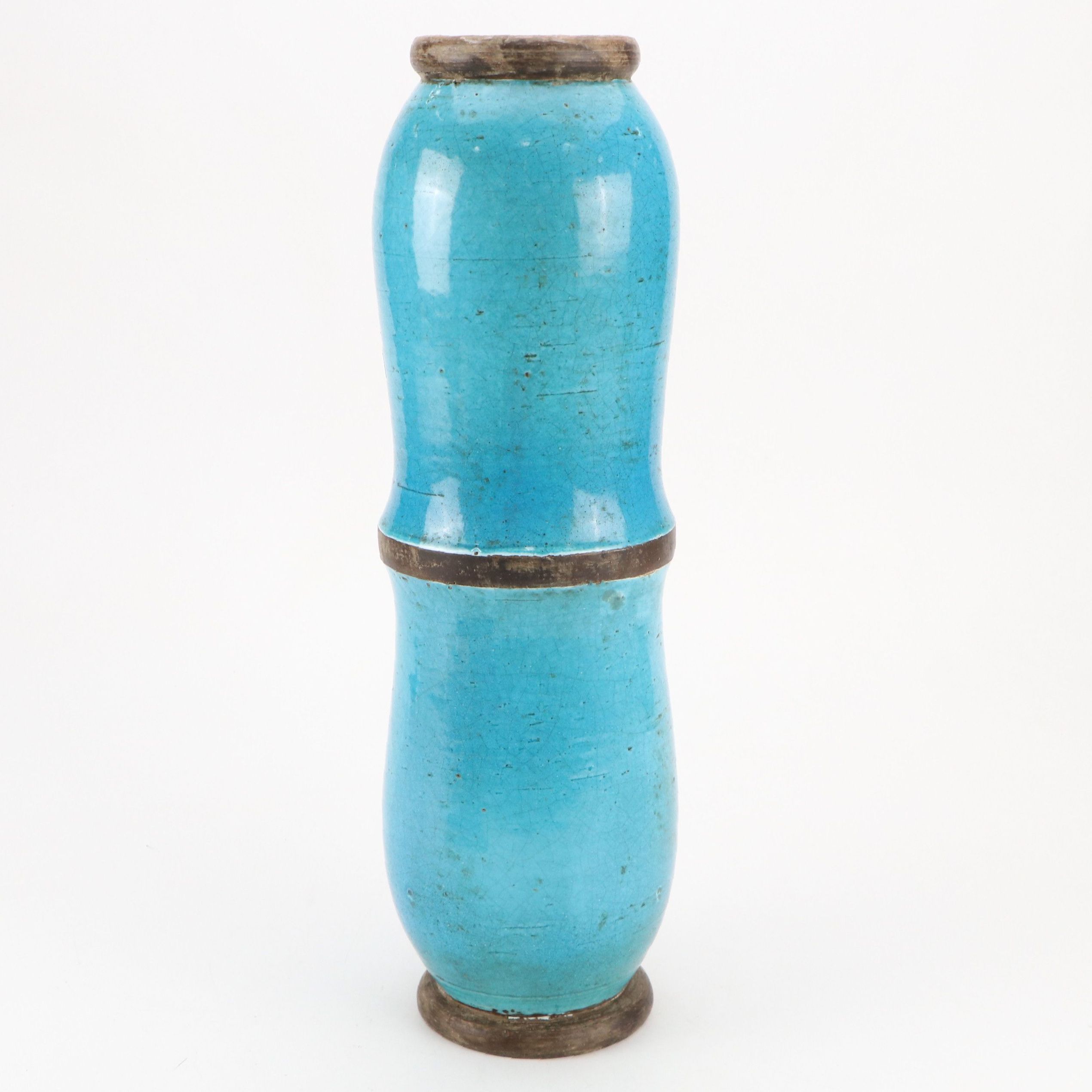 Italian Mid Century Majolica Lamp Base Attributed to Aldo Londi Bitossi