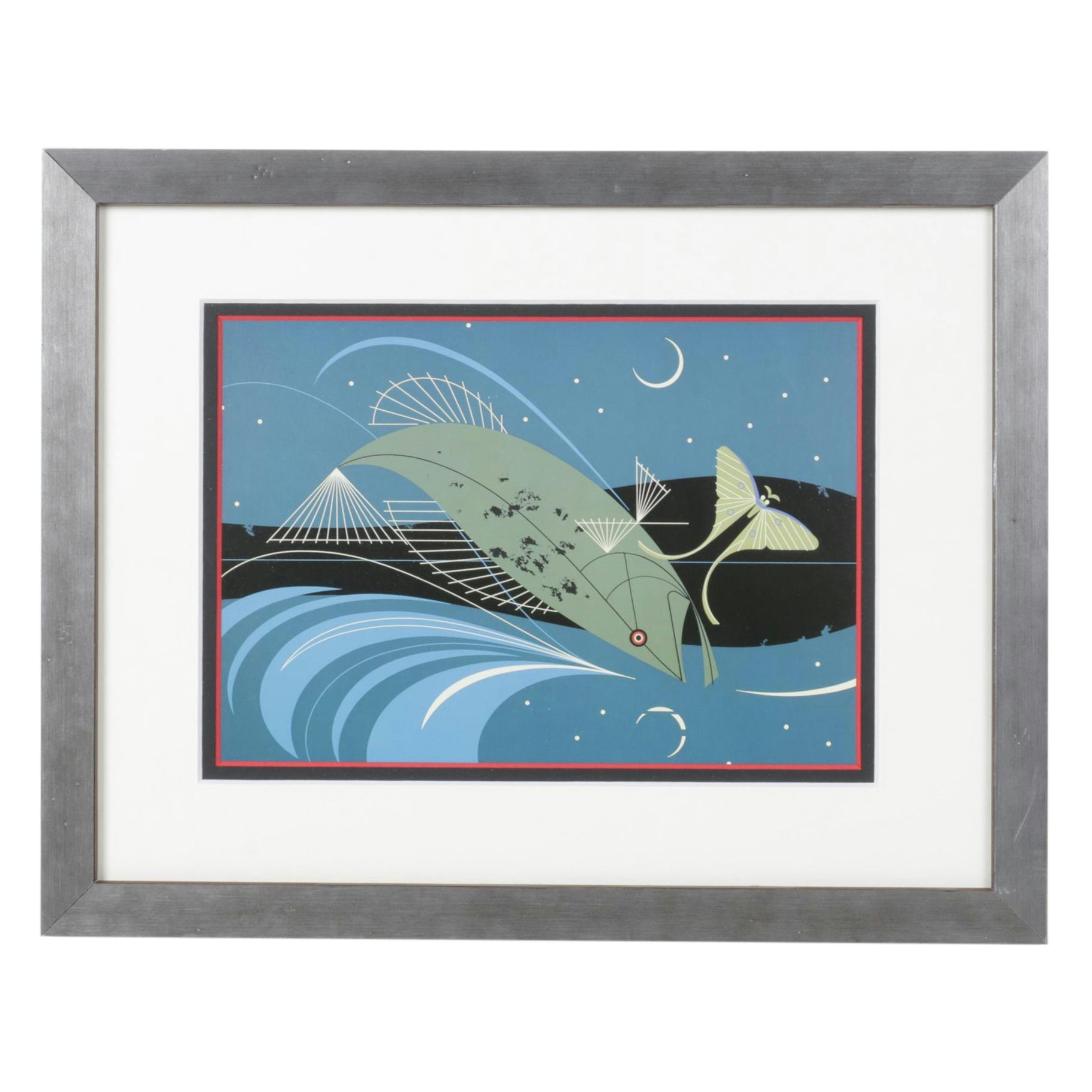 Offset Lithograph After Charley Harper "Brief Bio (Luna Moth)"