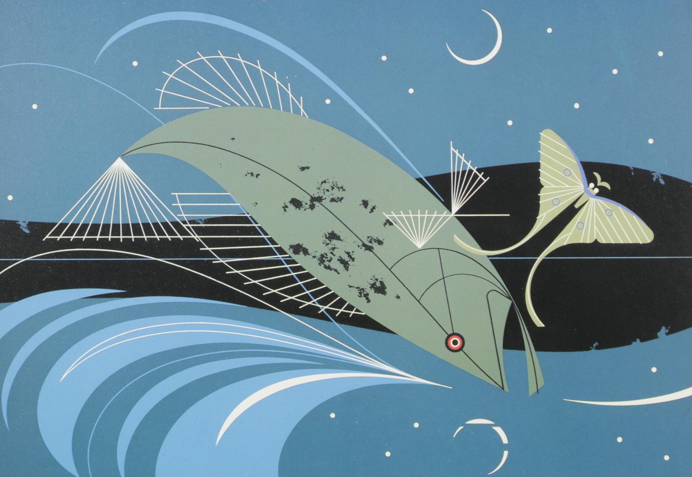 Offset Lithograph After Charley Harper "Brief Bio (Luna Moth)"