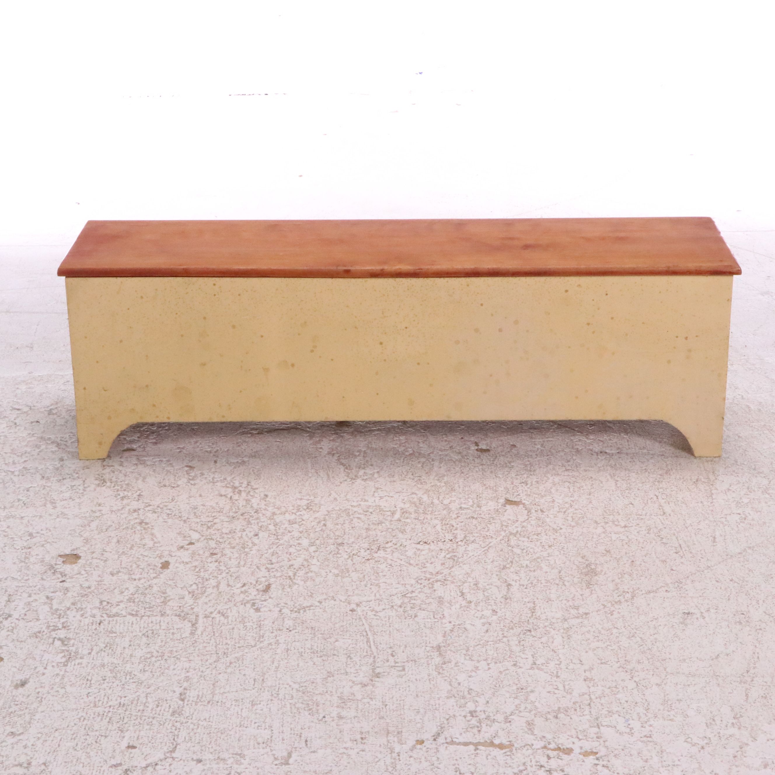 Parcel-Painted Wood Storage Bench, 20th Century