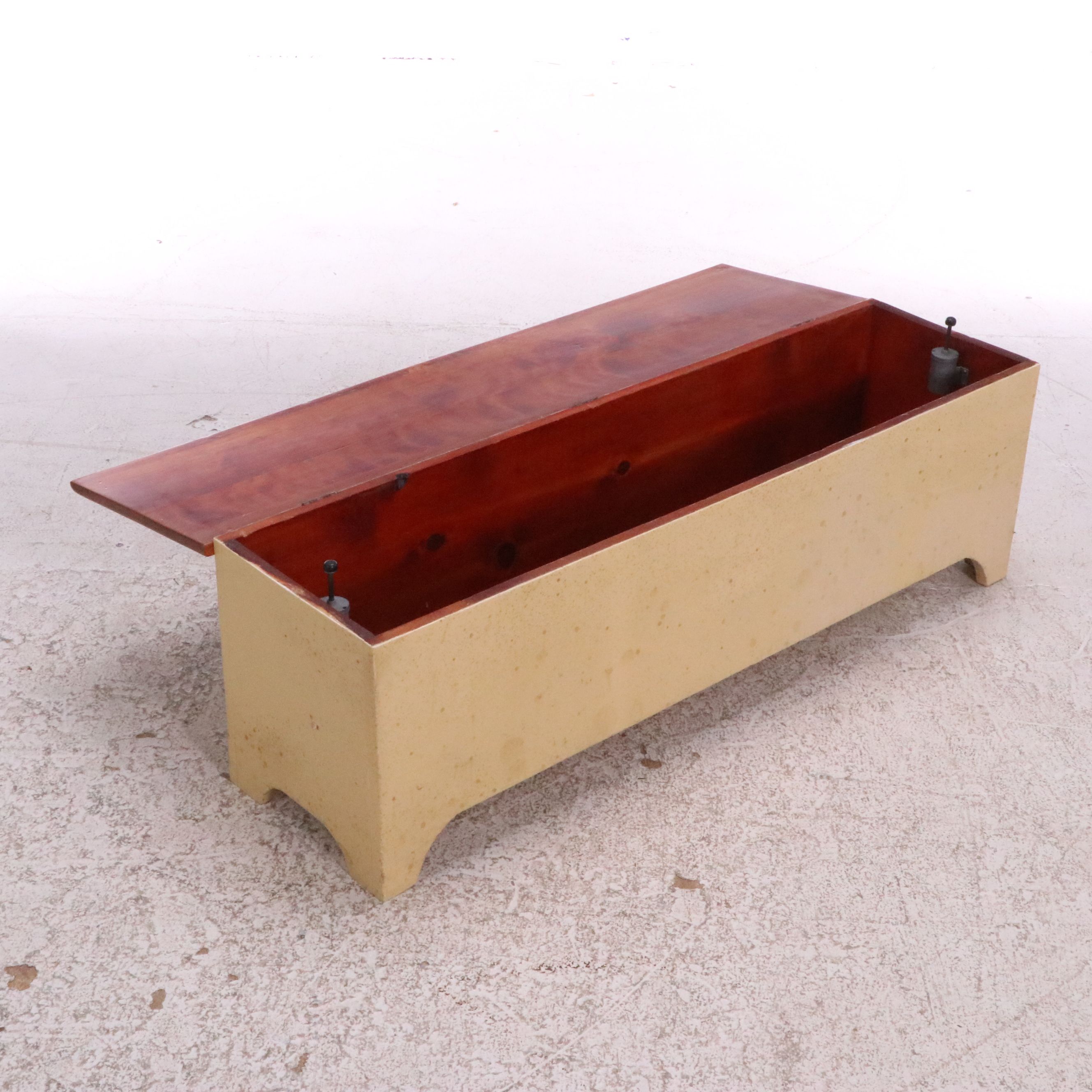 Parcel-Painted Wood Storage Bench, 20th Century