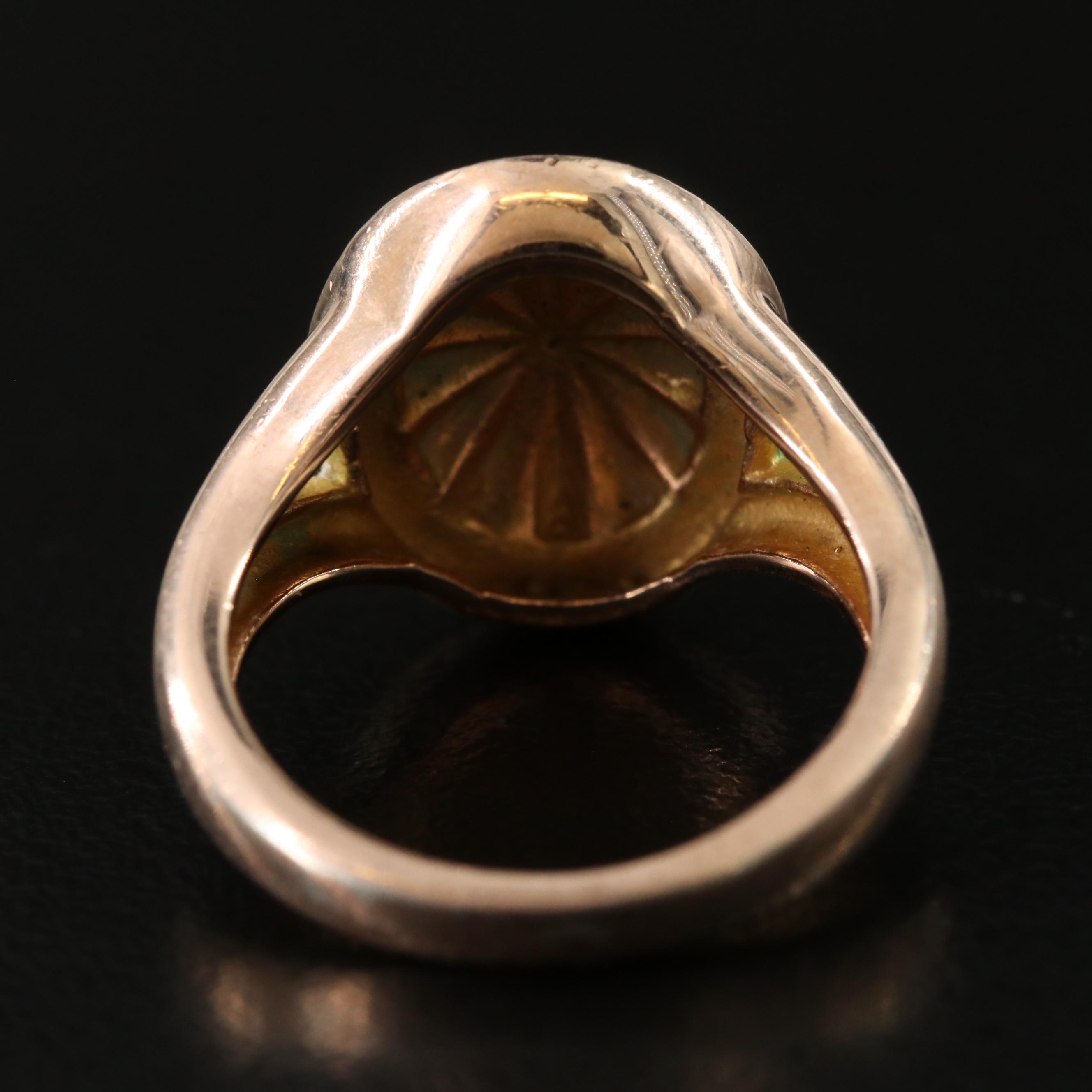 Sterling Guilloché Enamel Ring