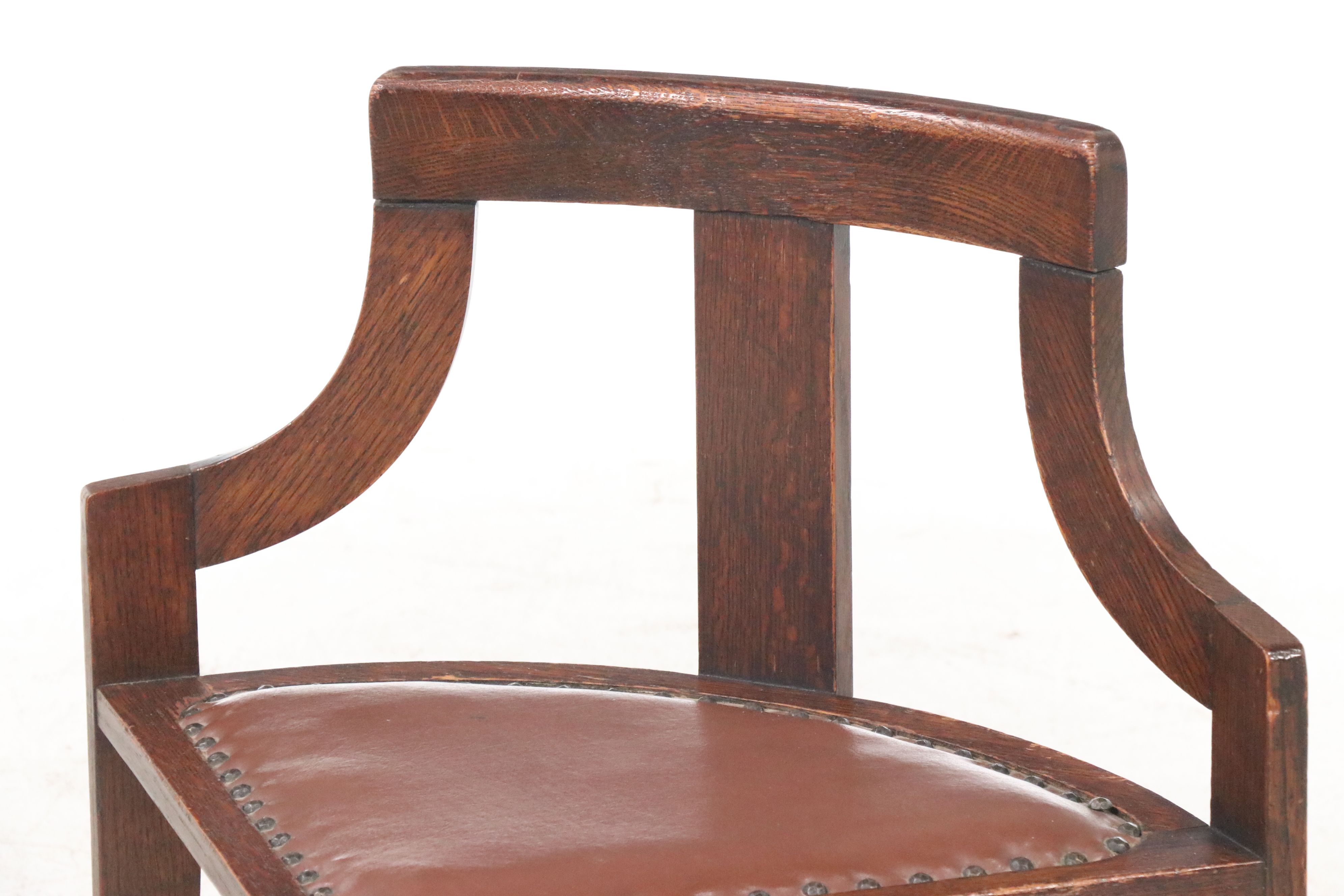 Arts and Crafts Oak Game Table with Chairs