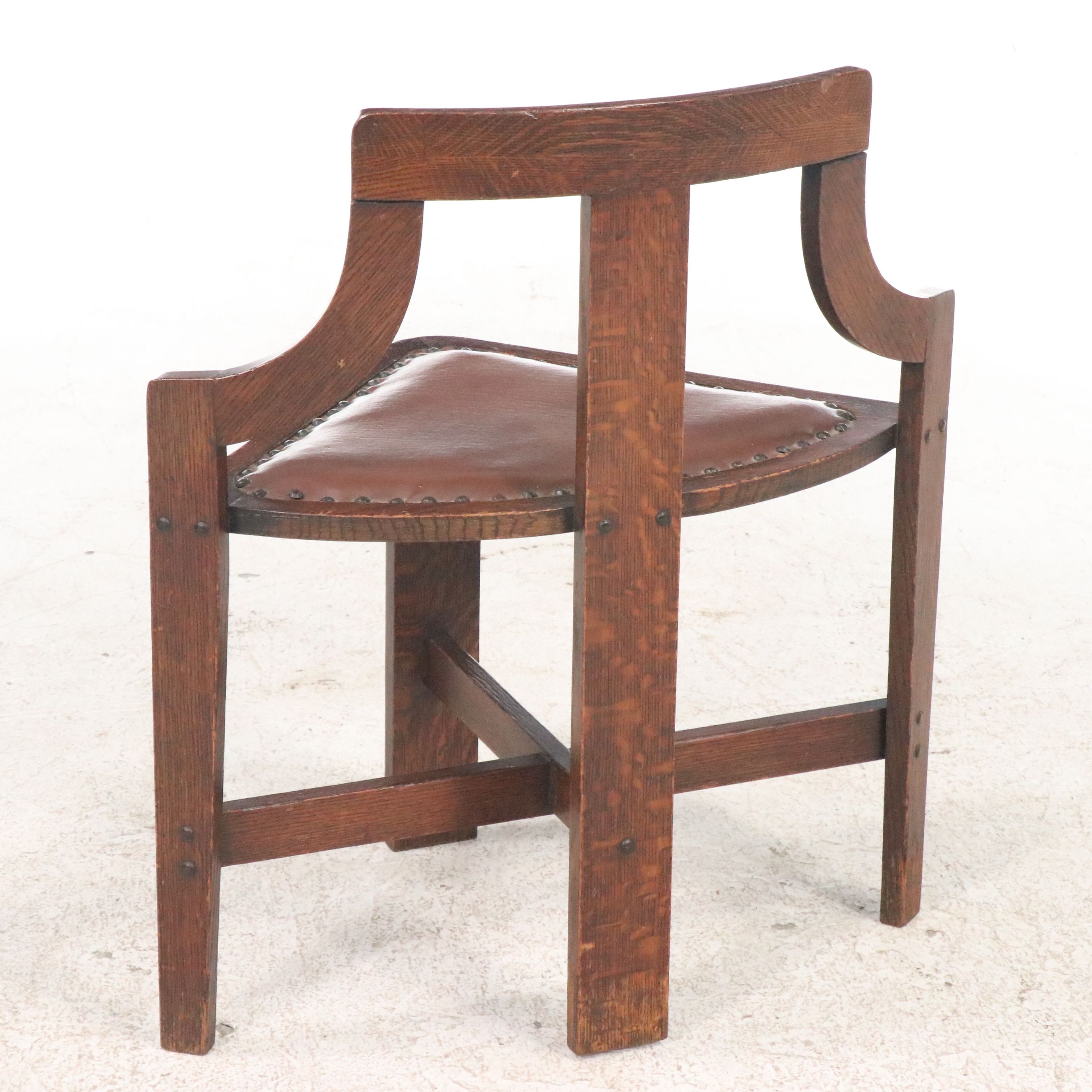 Arts and Crafts Oak Game Table with Chairs