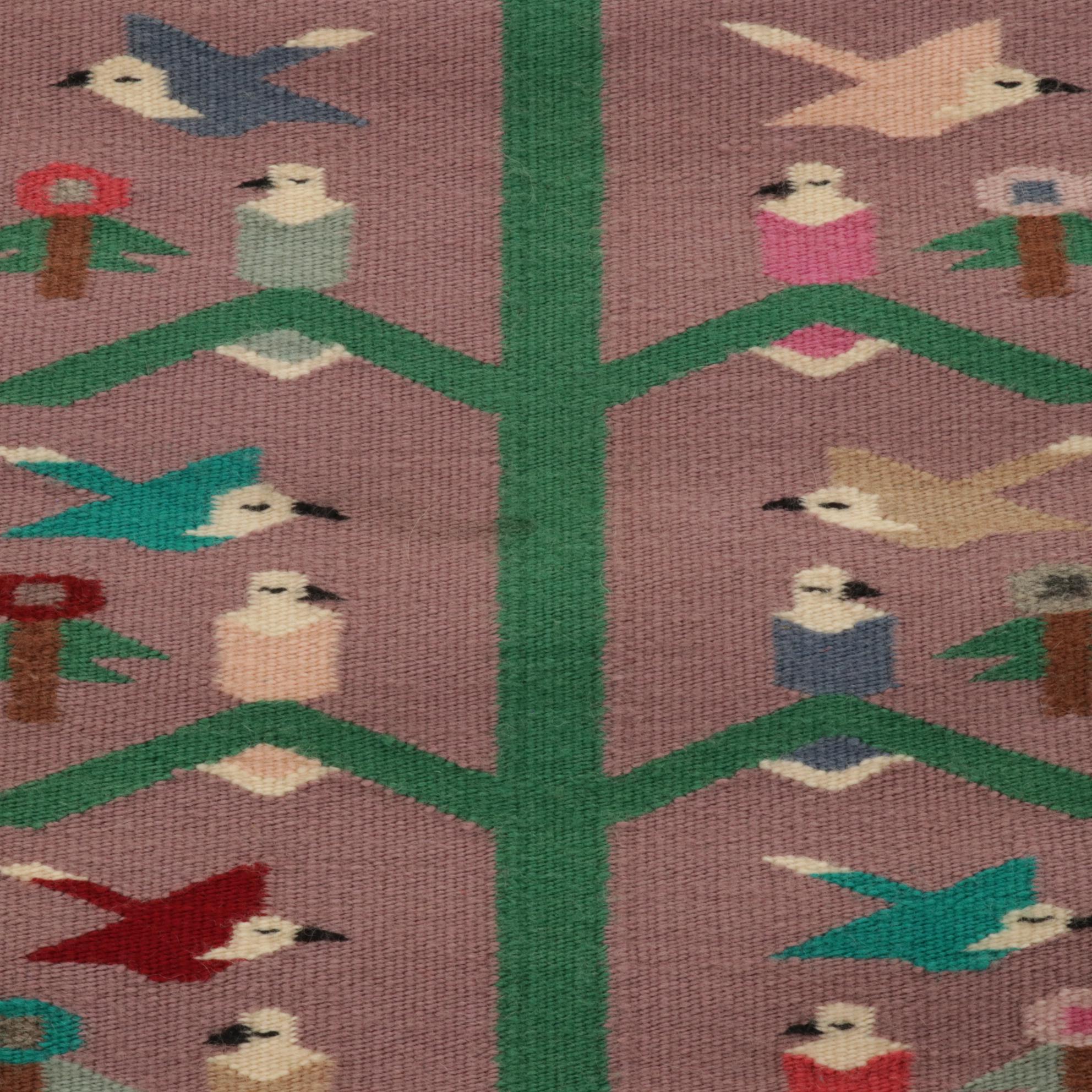 1'11 x 2'6 Handwoven Navajo Tree of Life Accent Rug