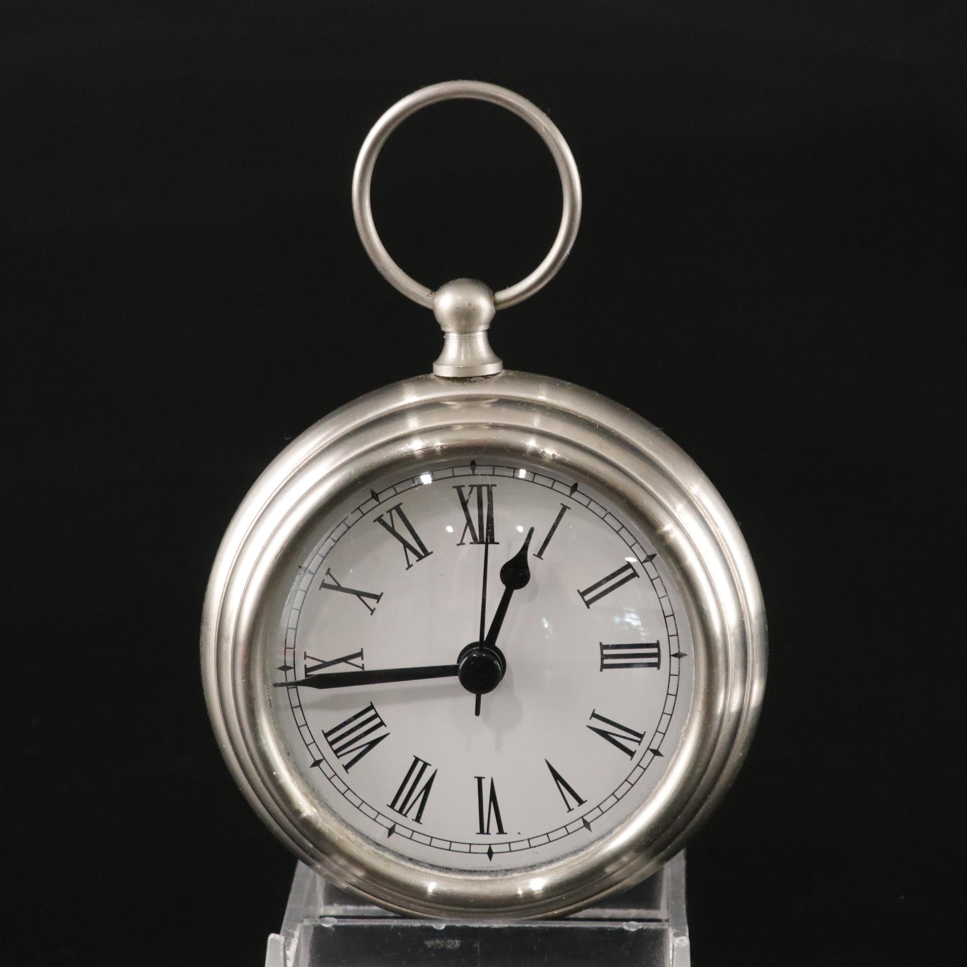 Pottery Barn Pocket Watch Clock & Dome Magnifying Glass