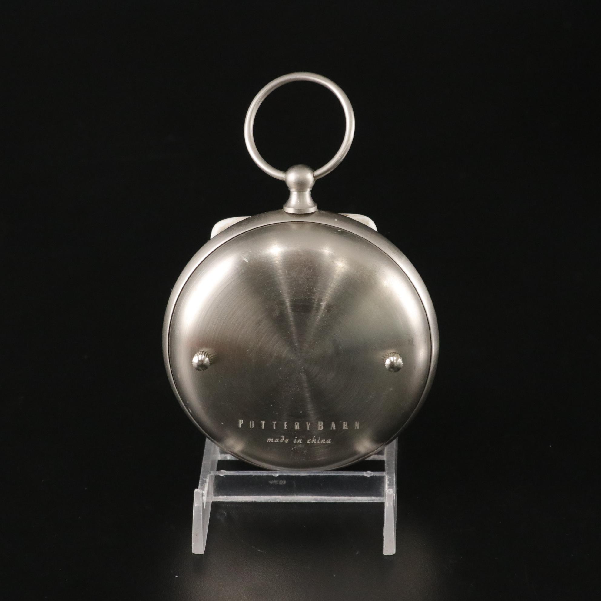 Pottery Barn Pocket Watch Clock & Dome Magnifying Glass