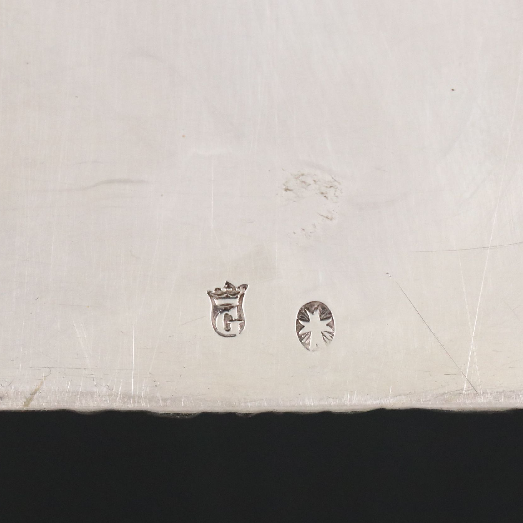 German Hanau 800 Silver and Etched Glass Cruet Set, Early 20th C.