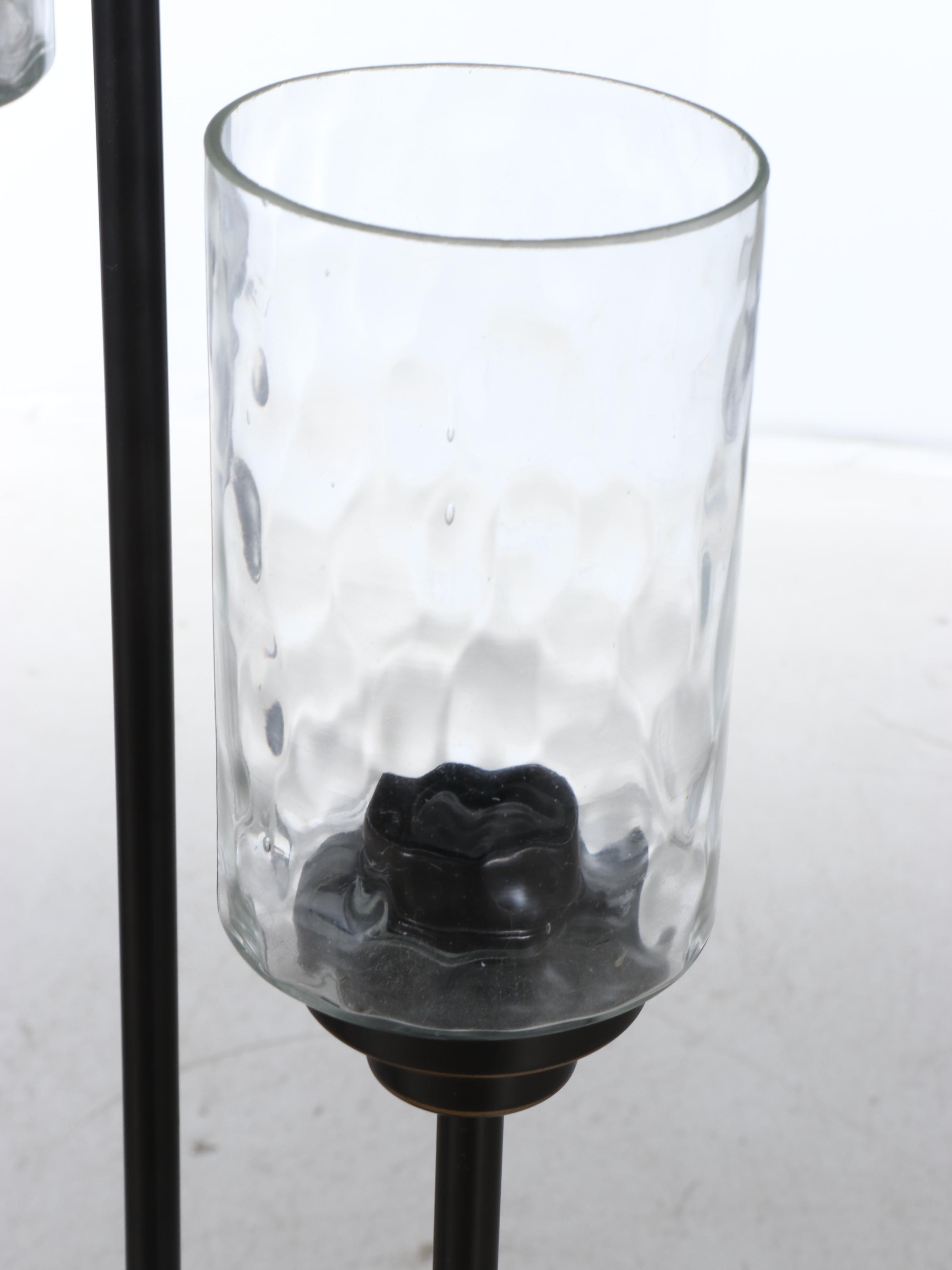 allen + roth "Latchbury" Oil Rubbed Bronze 3-Tier Floor Lamp with Glass Shades