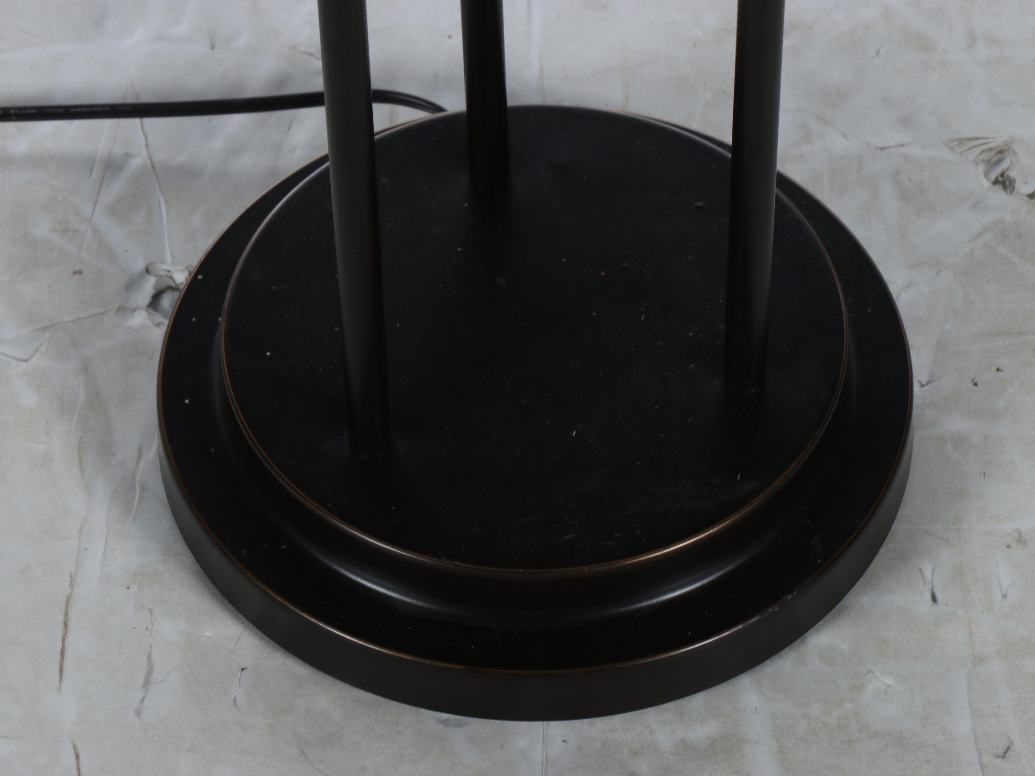 allen + roth "Latchbury" Oil Rubbed Bronze 3-Tier Floor Lamp with Glass Shades