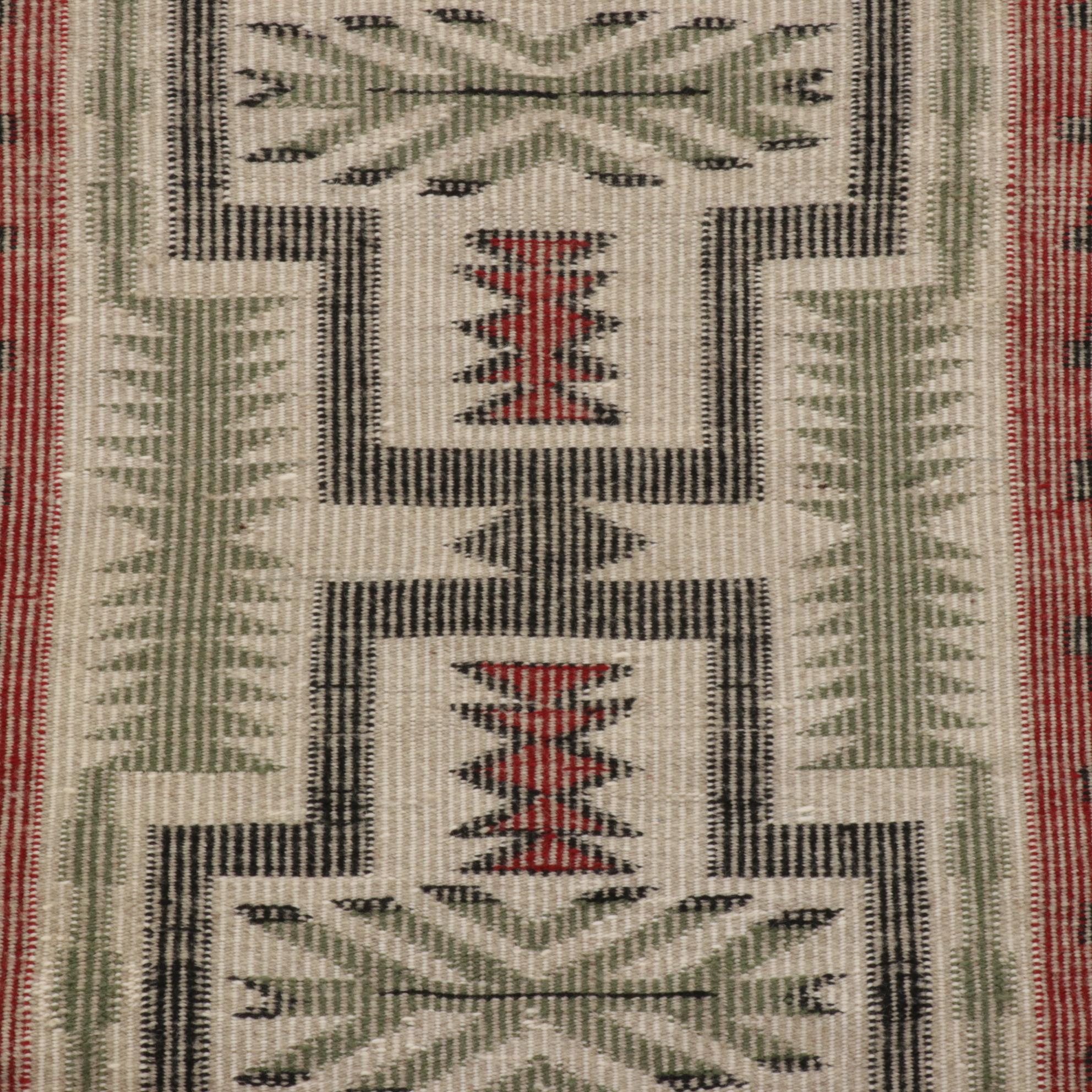 1'11 x 3'2 Handwoven Navajo Storm Pattern Accent Rug